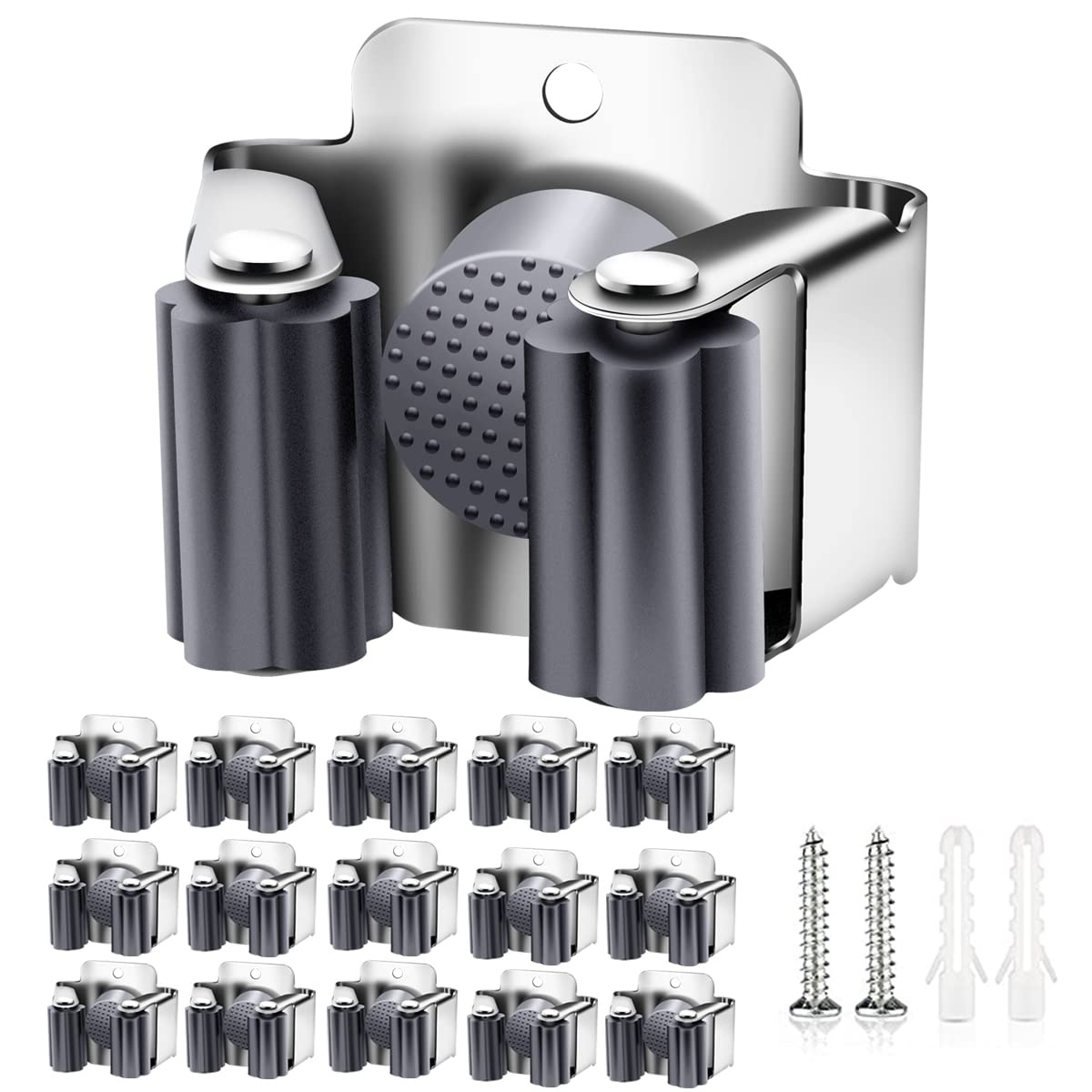 15 Pack Broom Holder Wall Mount (15 Count)