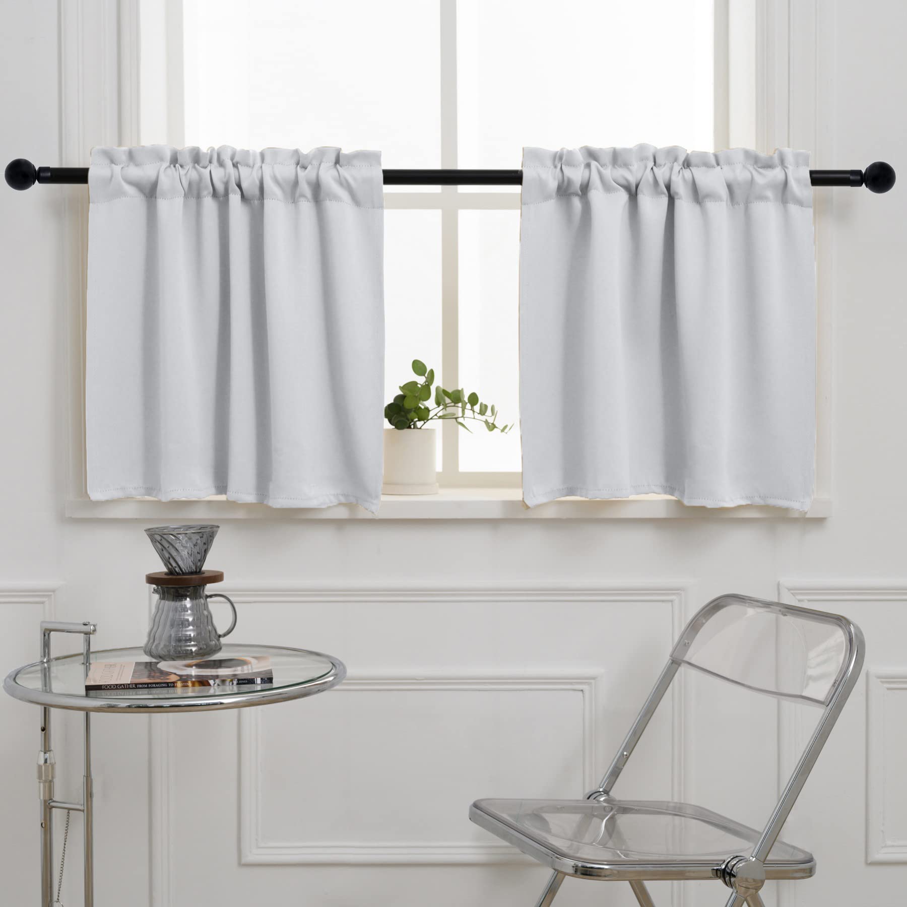 Cafe Kitchen Curtains 36 Inches Long 2 Panels (2 Count)