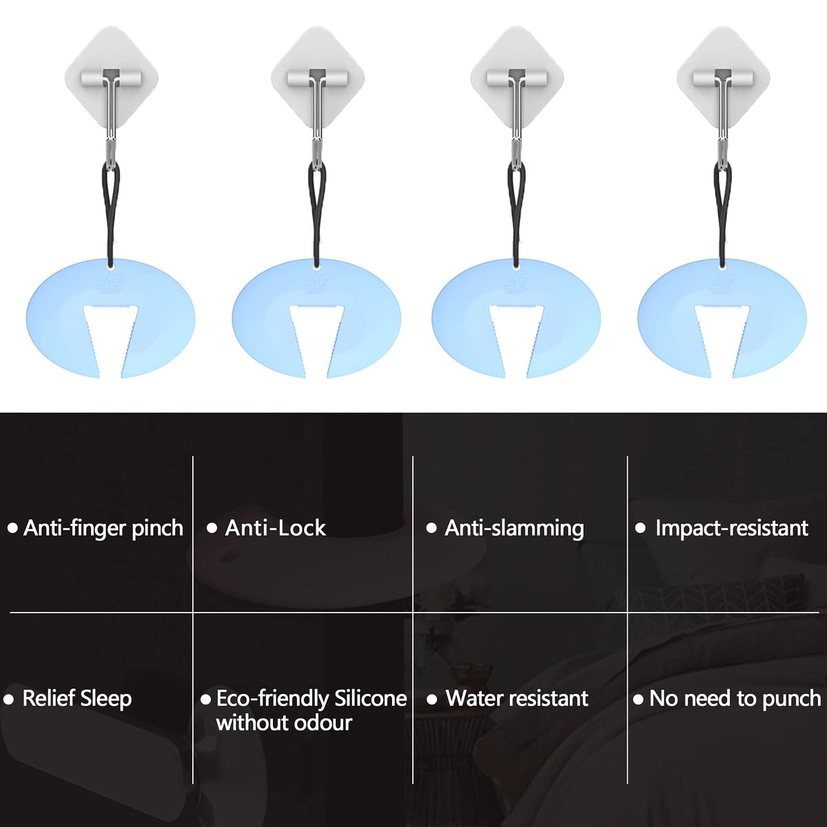 Door Pinch Guard and Door Slam Stopper (4 Count)