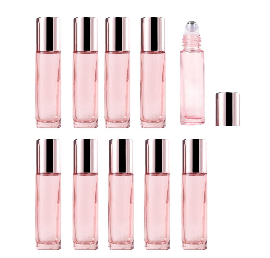 10 Pack Glass Essential Oil Roller Bottle Roll on Bottles (10 Count)