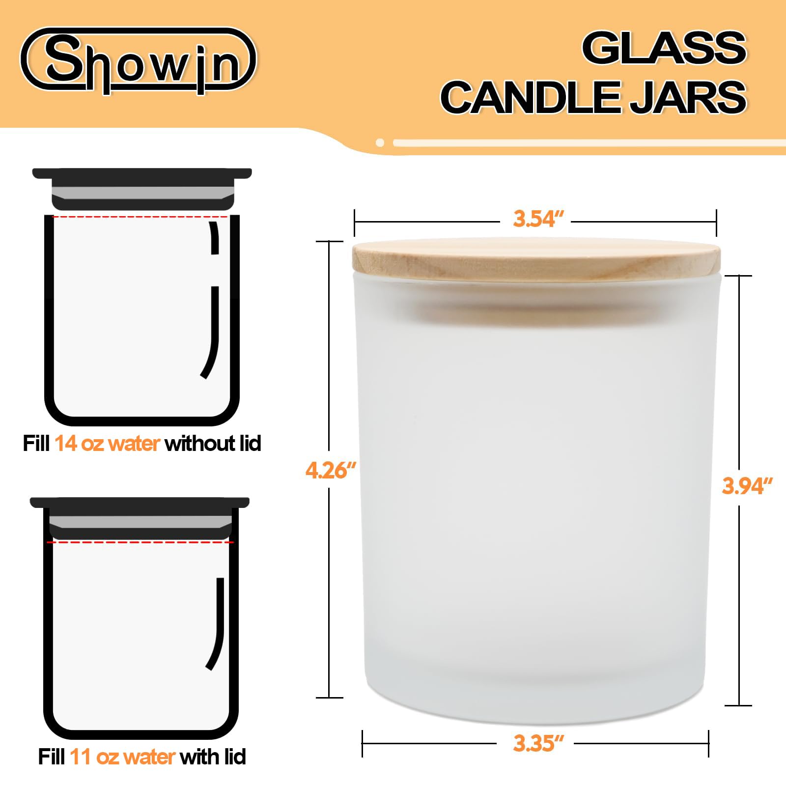 14 OZ Thick Candle Jars for Making Candles 12 Pcs (12 Count)