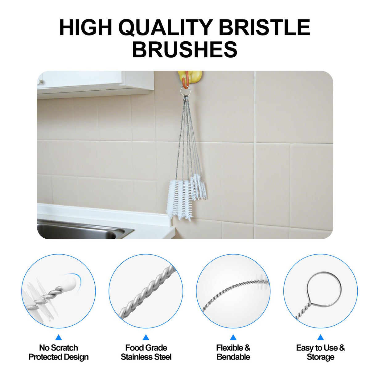 8 Pack Straw Brush Cleaner with Different Diameters (8 Count)