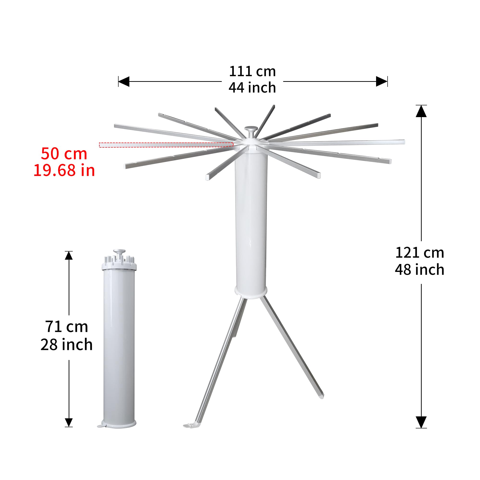 Foldable Clothes Drying Rack Tripod with Aluminum 12 Rods