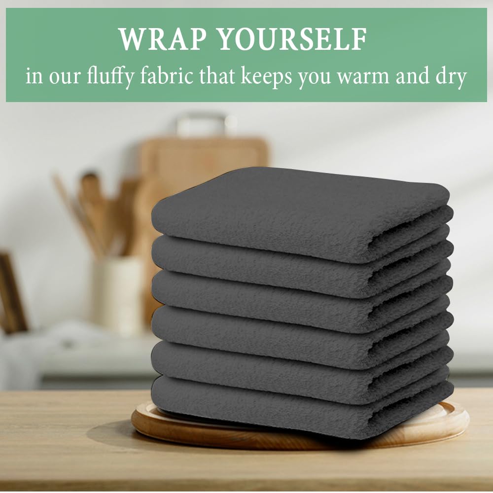 100% Cotton Terry Towel Cleaning Rags Grey 14'x17' (60 Count)