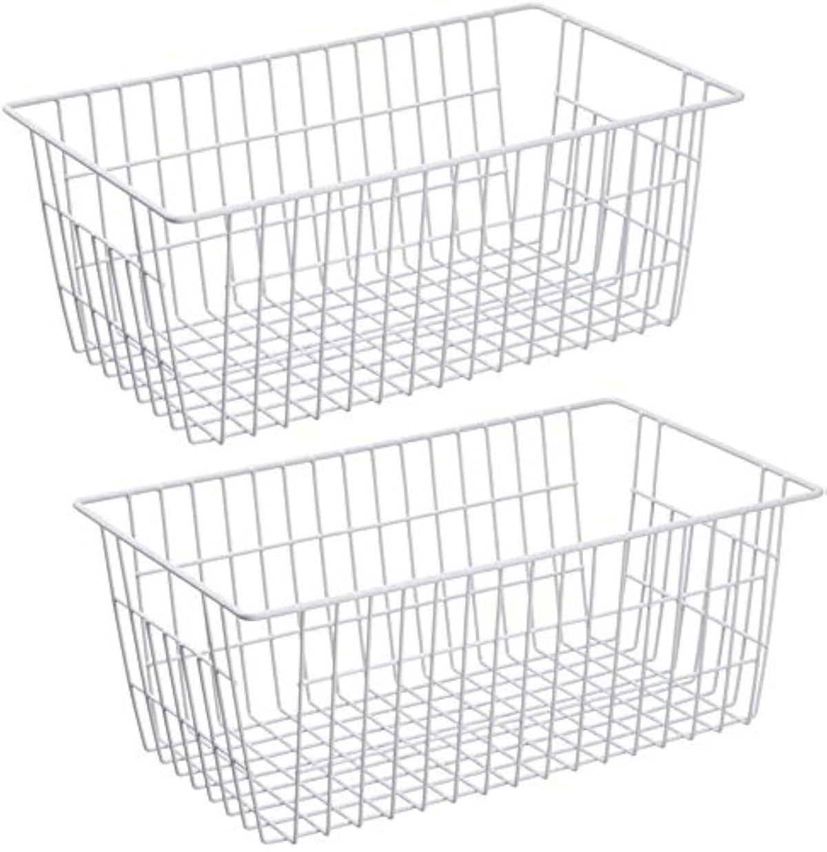 Freezer Baskets Farmhouse Organizer Storage Basket with Handles (2 Count)