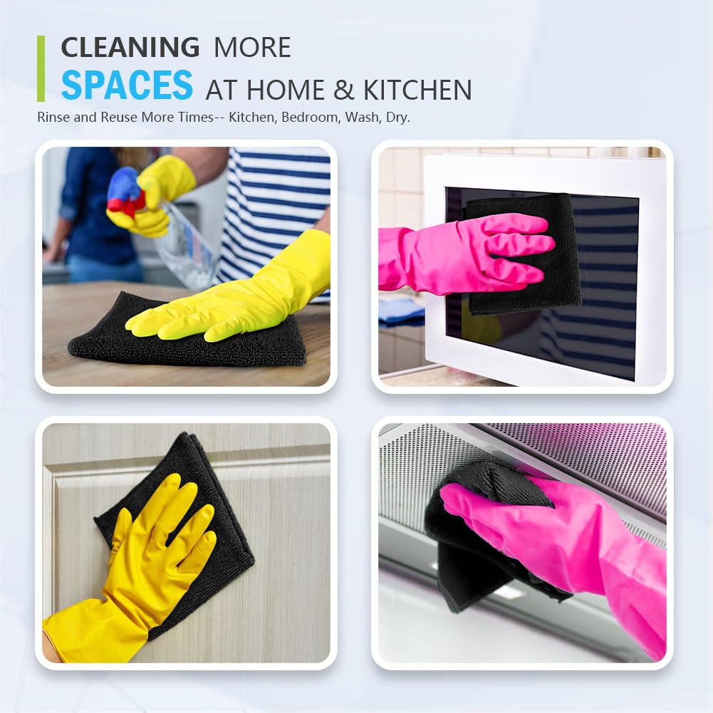 Black Microfiber Cleaning Cloth (100 Count)