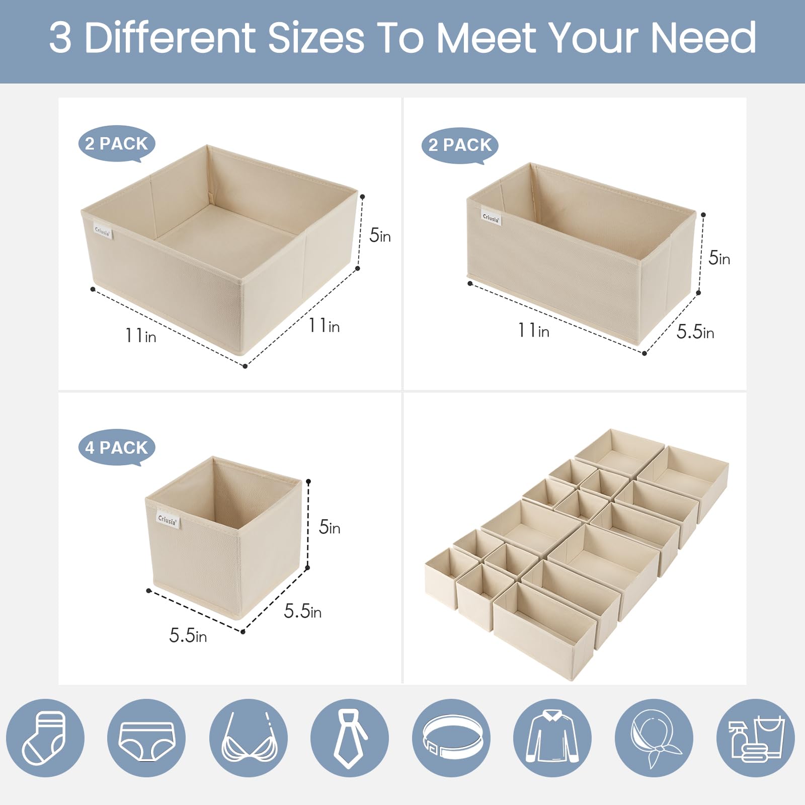 Drawer Organizer Clothes (16 Count)