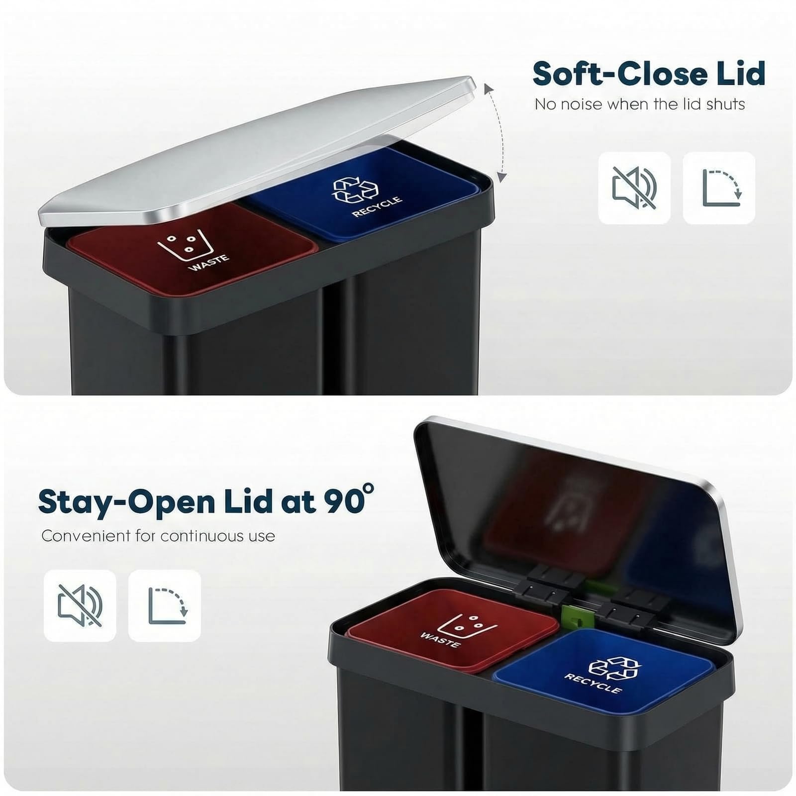 16 Gallon Dual Compartment Trash Can