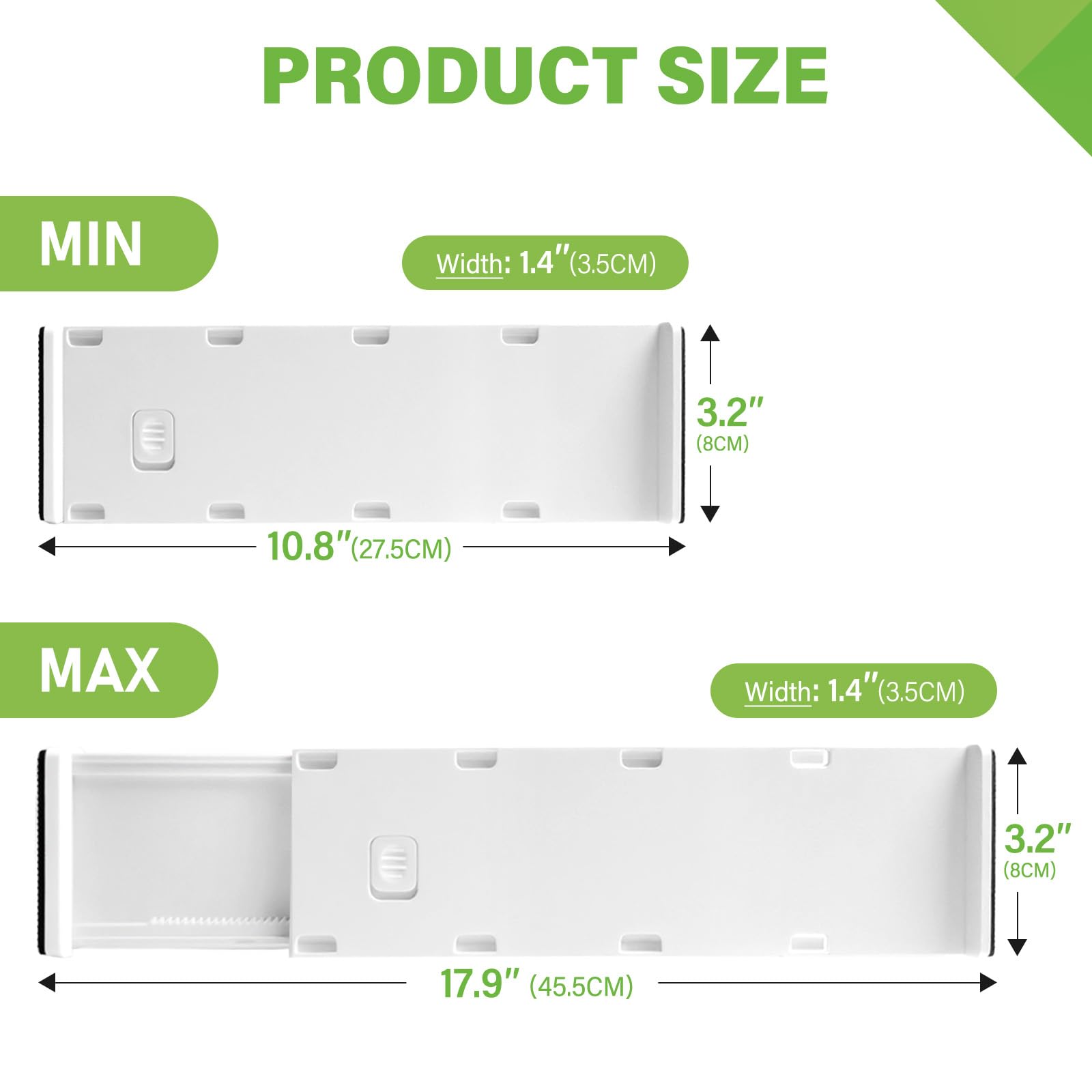 5 Pack Drawer Dividers 3.2" High Slim Organizers Expandable 10.8