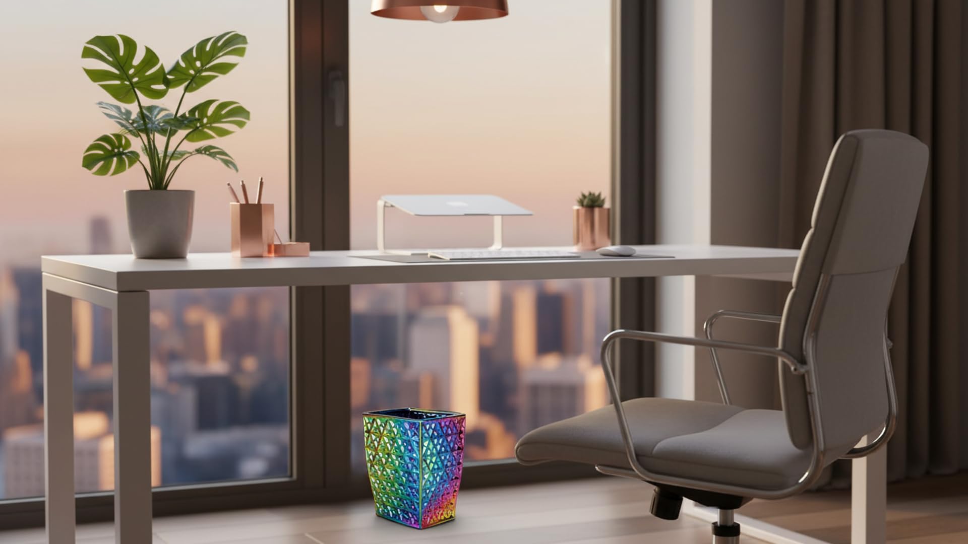 Colorful Bathroom Trash Can Small Wastebasket