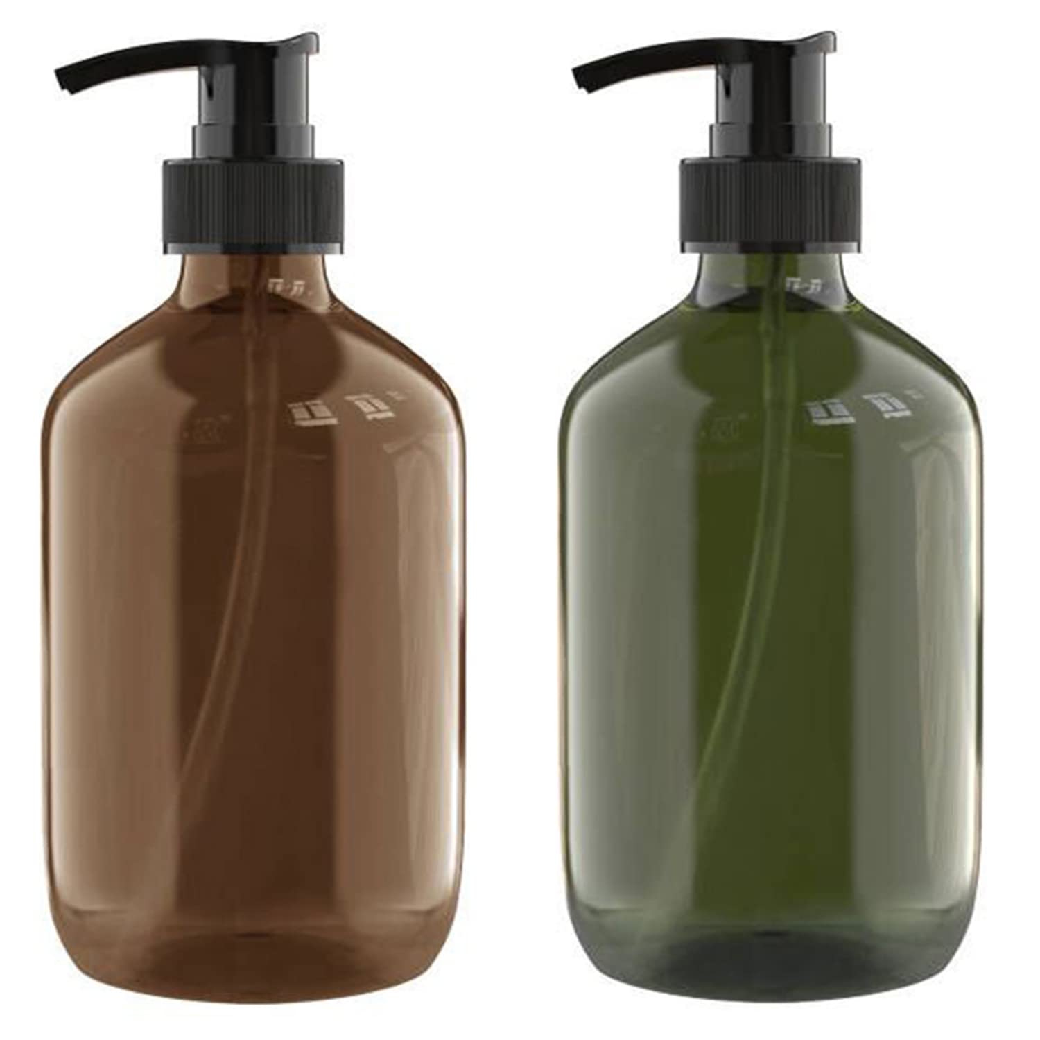2 PCS 16 OZ Pump Bottle Plastic Pump Lotion Dispenser Empty Bottles (2 Count)