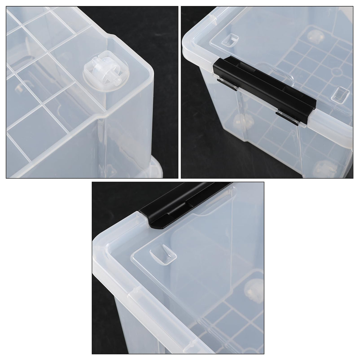40 Quart Plastic Clear Latching Storage Bin with Wheels (4 Count)