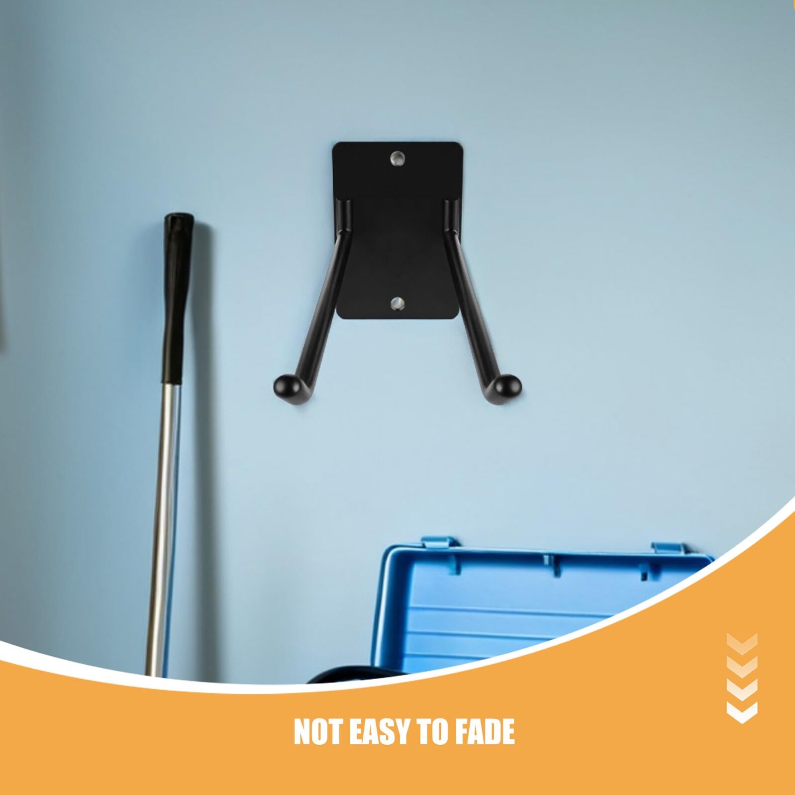 2pcs Wall Mounted Garden Tool Storage Rack with Metal Hooks