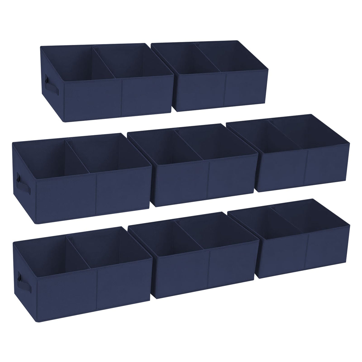 Large Closet Shelf Organizer Bins 8Packs with Handles and Divider (8 Count)