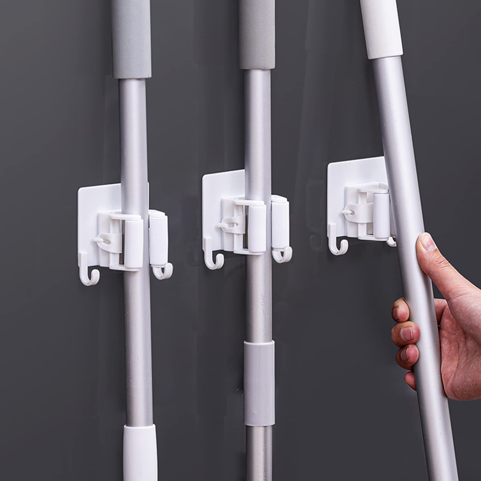 Mop Holder with Hooks