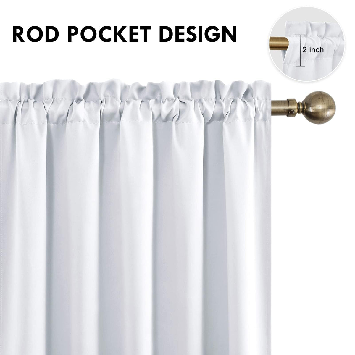 Short Blackout Curtains 52 x 36 Inch Long for Kitchen RV Bunk 2 Panels (2 Count)