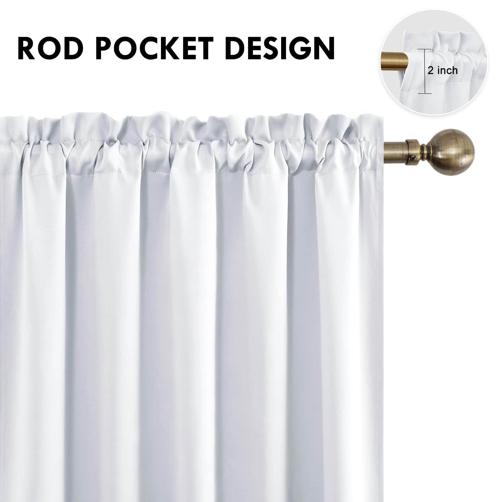 Wide Blackout Curtains for Living Room 70 x 72 Inch Long 2 Panels (2 Count)