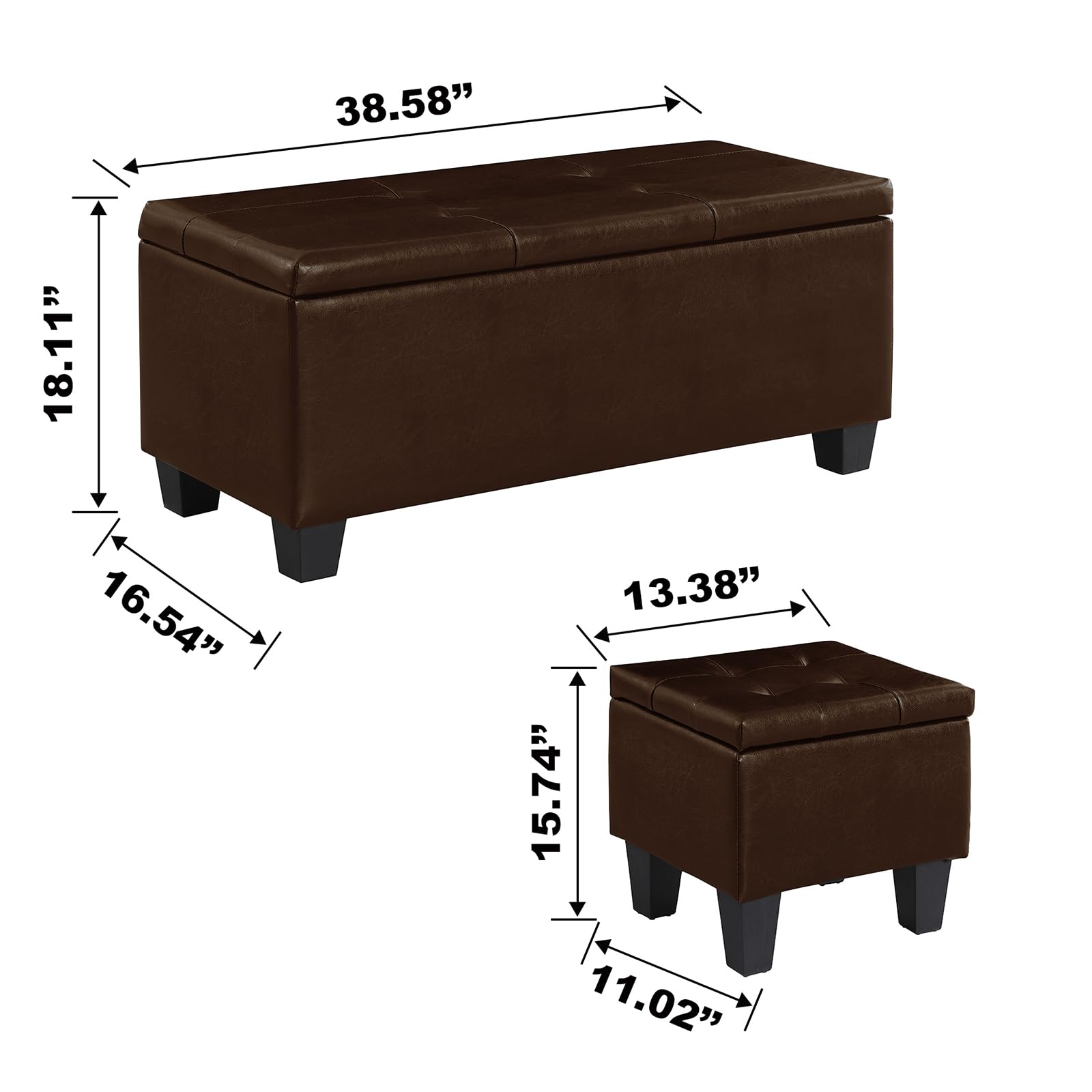 Ottoman with Storage Set of 3