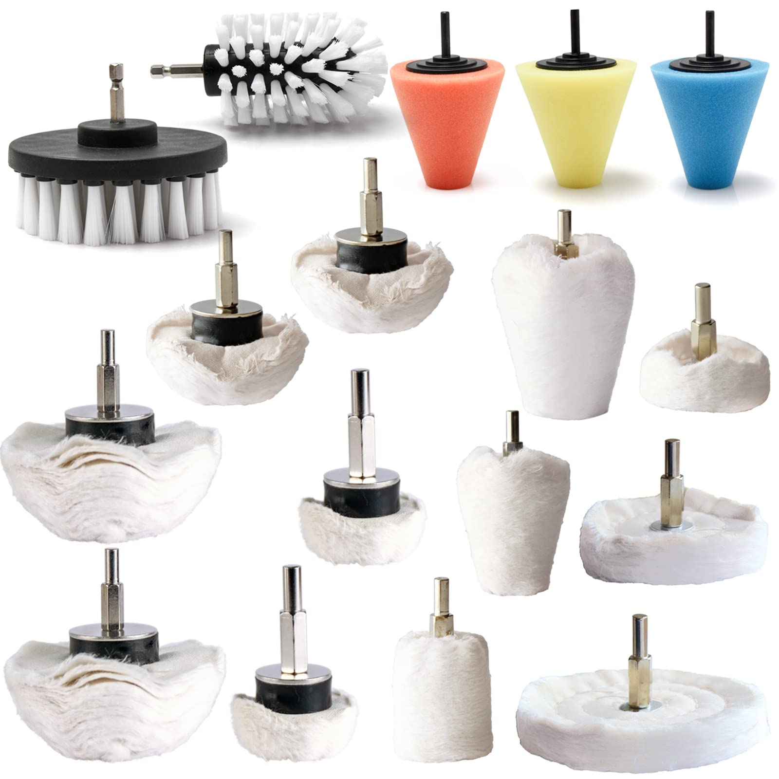 Polishing Pad Buffing Wheel Kit 17 Pack (17 Count)