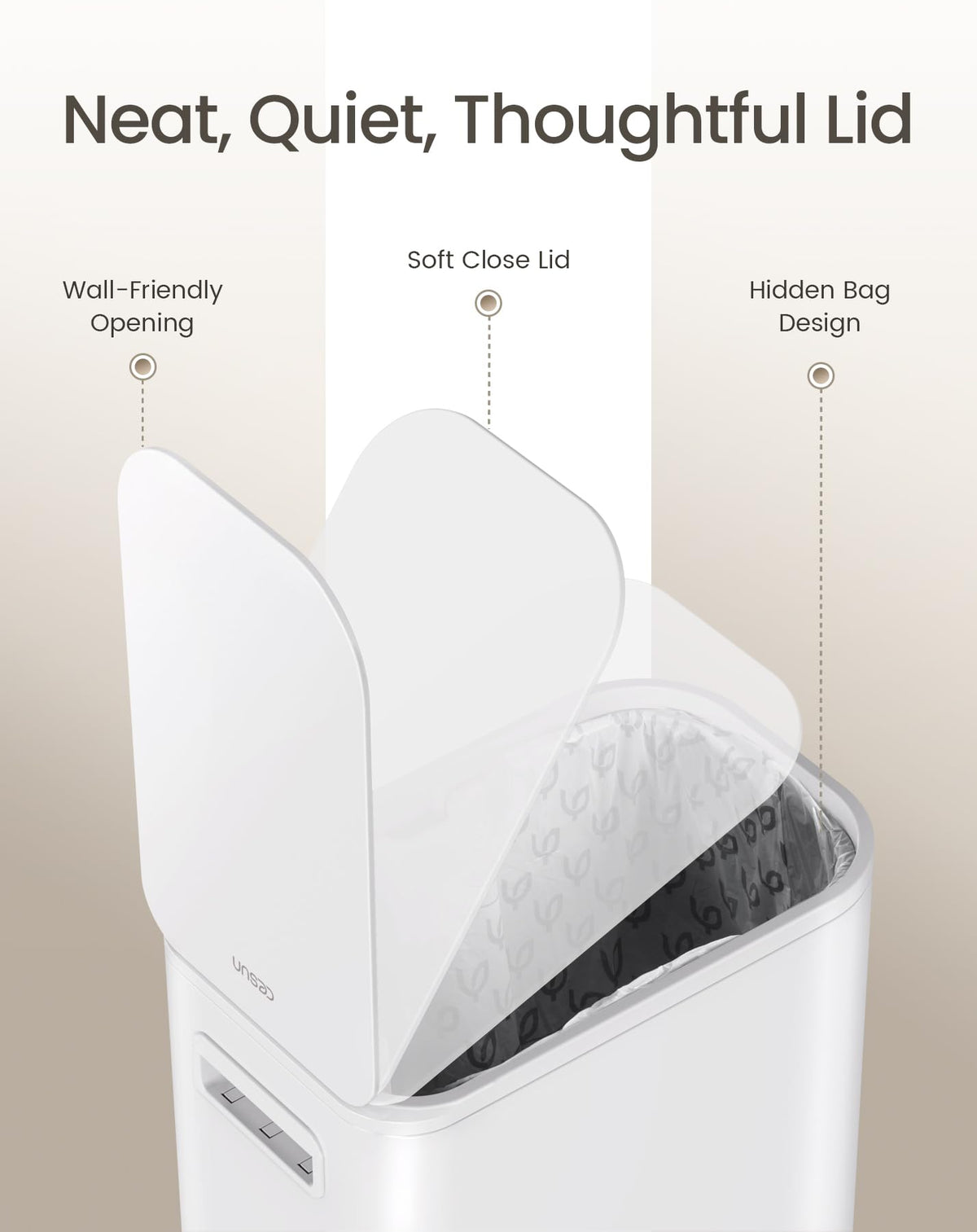 Small Bathroom Trash Can with Lid Soft Close & Pedal