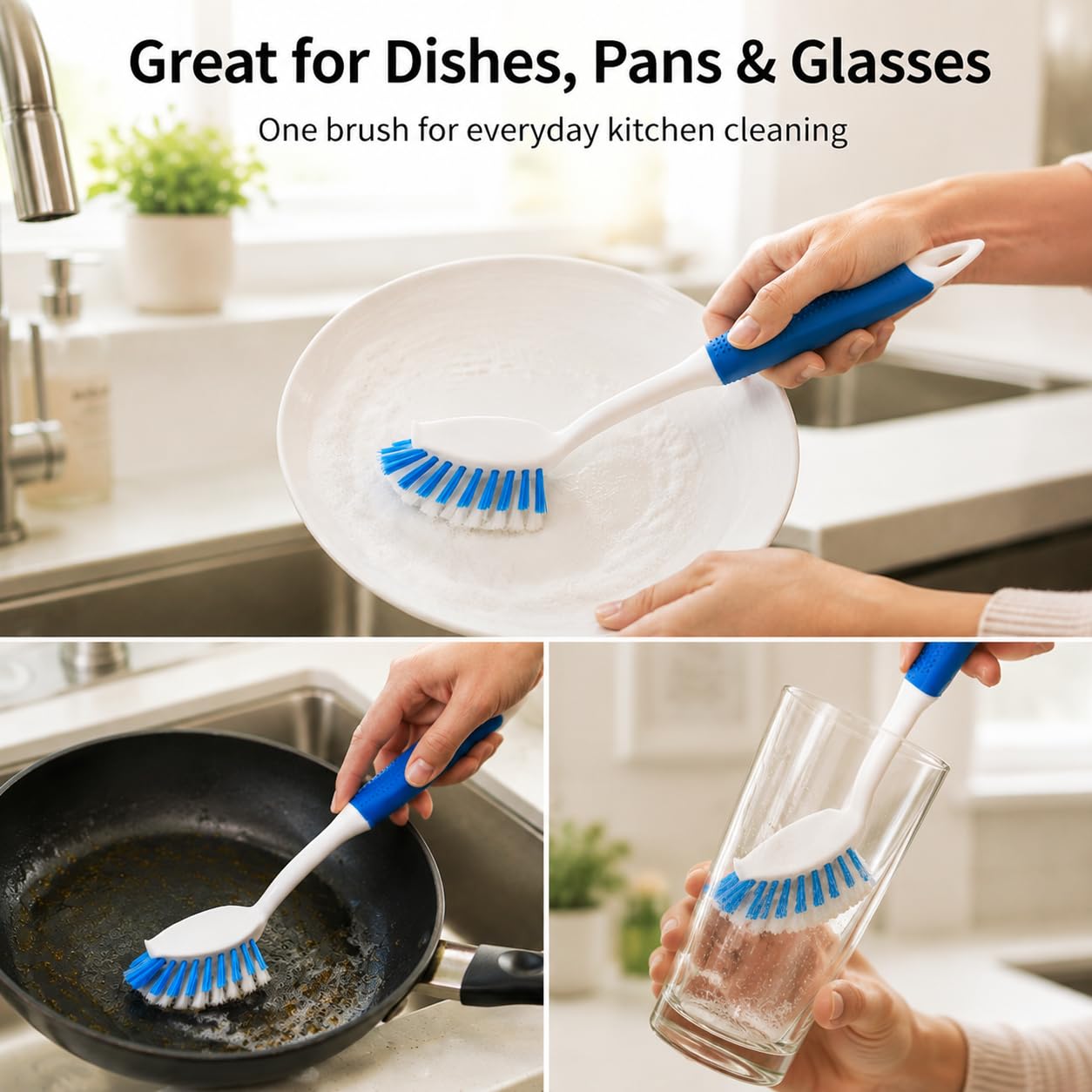 2 Pack Dish Brushes with Scraper (2 Count)