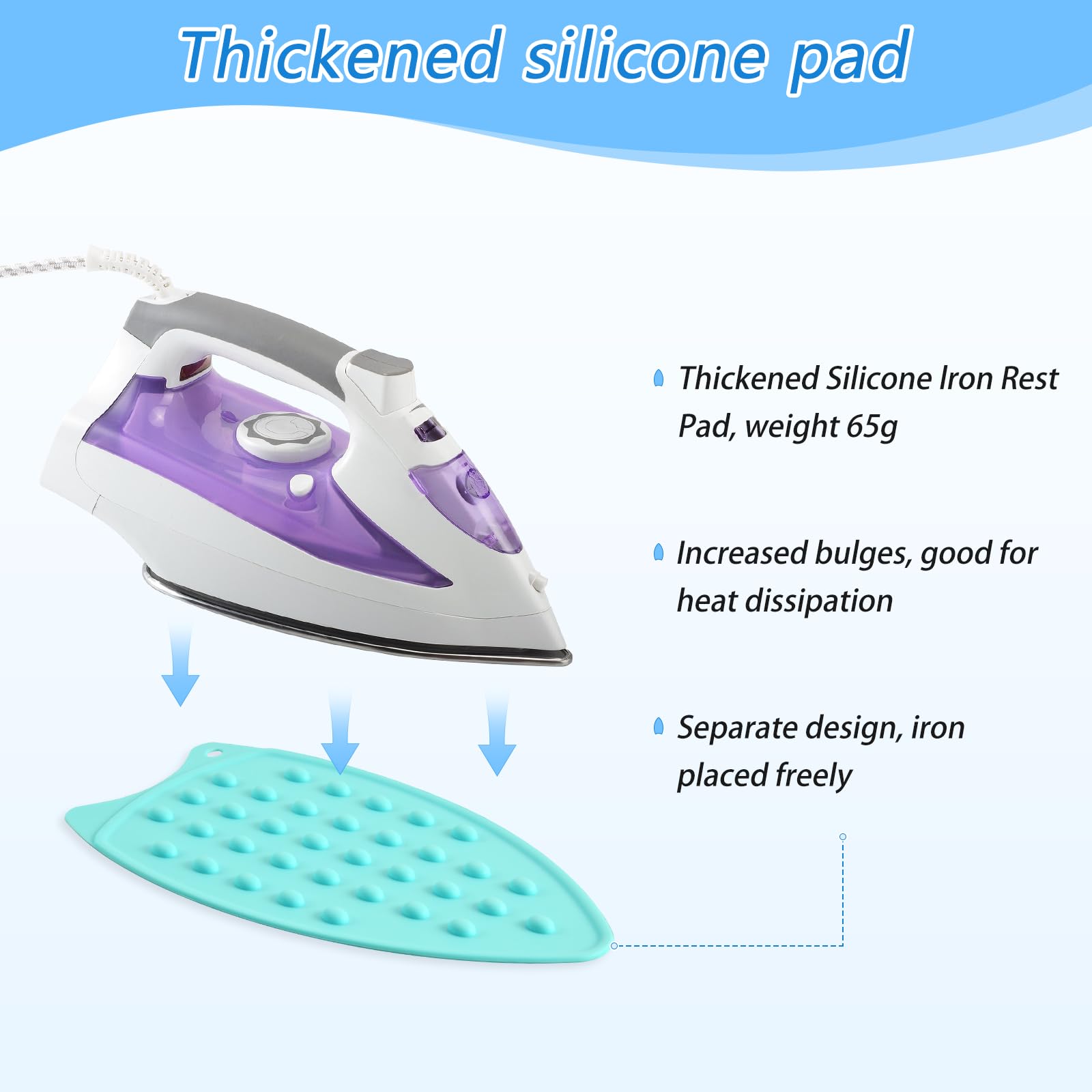 Ironing Mat Portable Ironing Pad Blanket with Silicone Iron Rest for Table Top Travel Heat Resistant Double