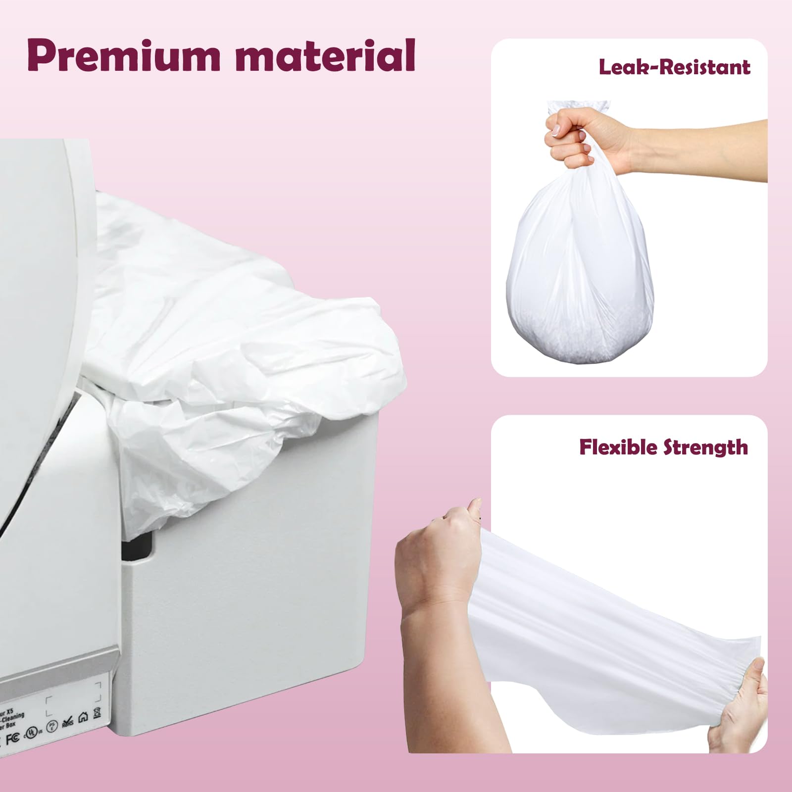 40PCS Trash Bags Compatible with Popur X5 Litter Box
