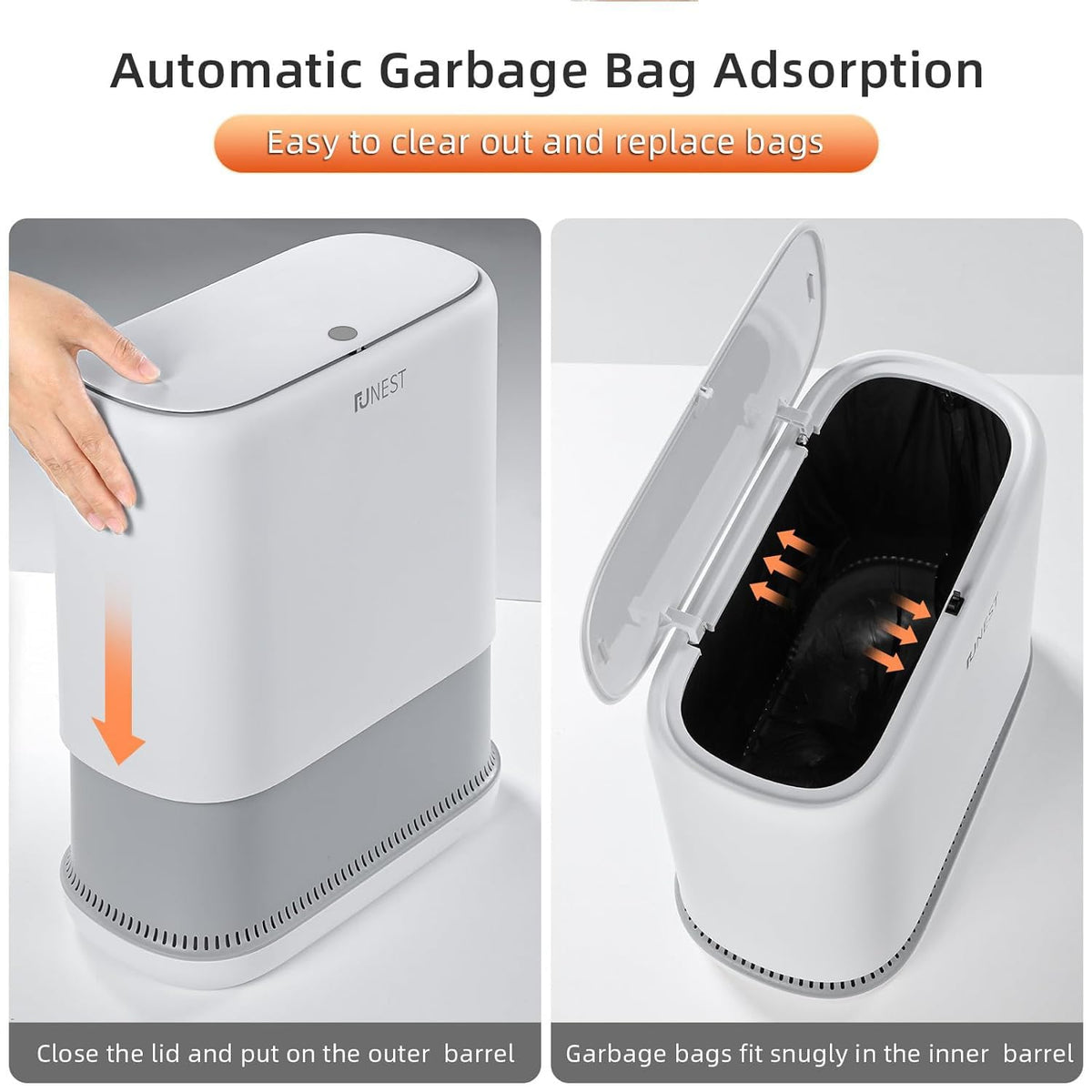 3.3 Gallon Bathroom Trash Can with Push Lid