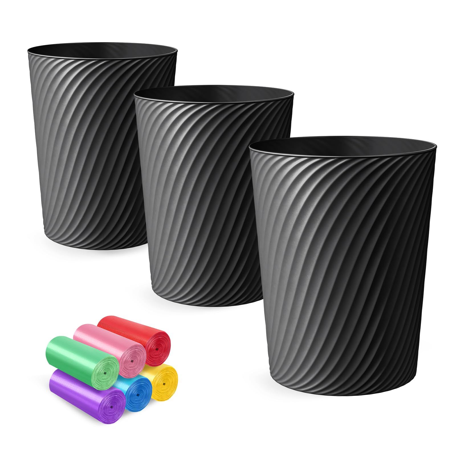Small Trash Can 3 Pack 1.8 Gallons (3 Count)