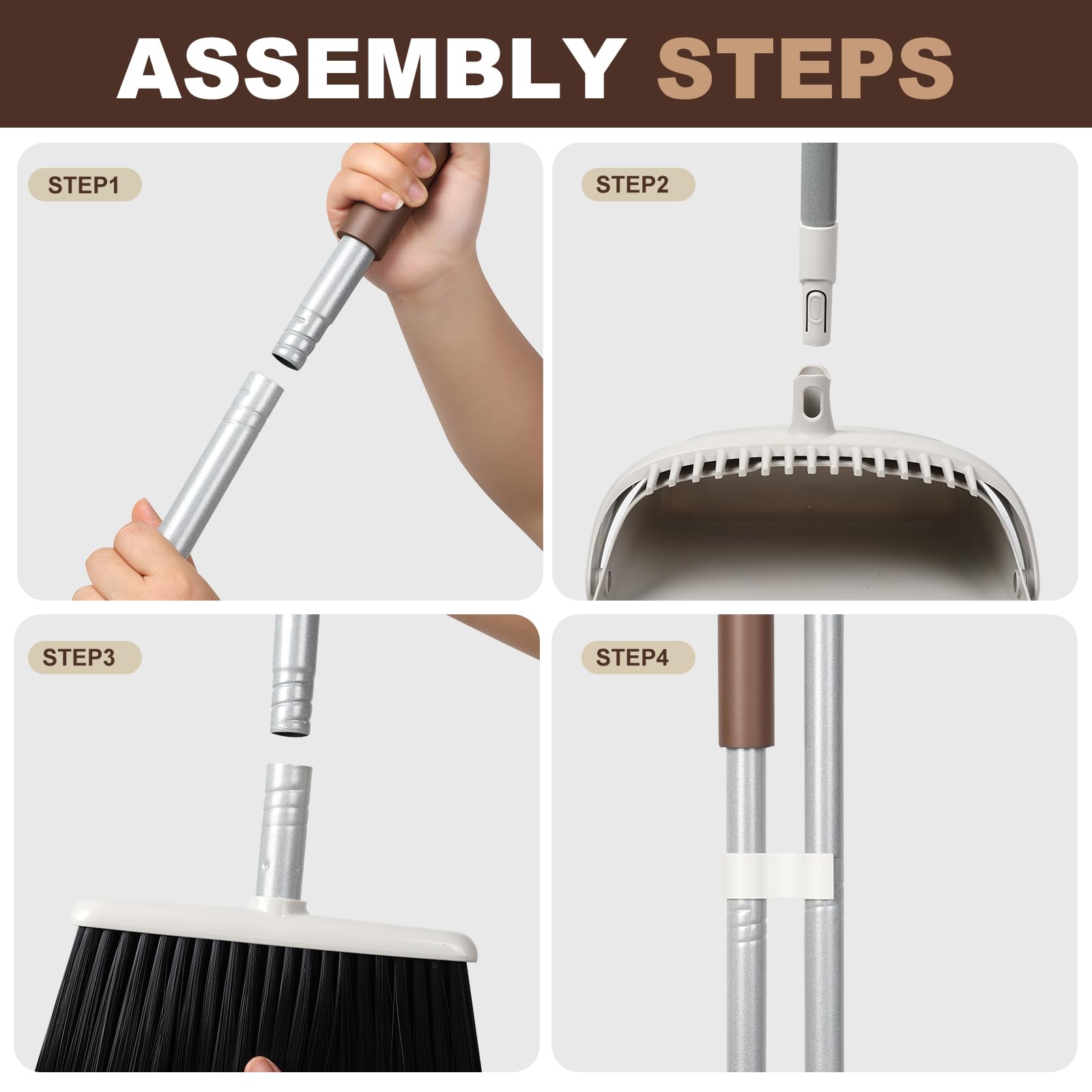 54" Long Handled Broom and Dustpan Set