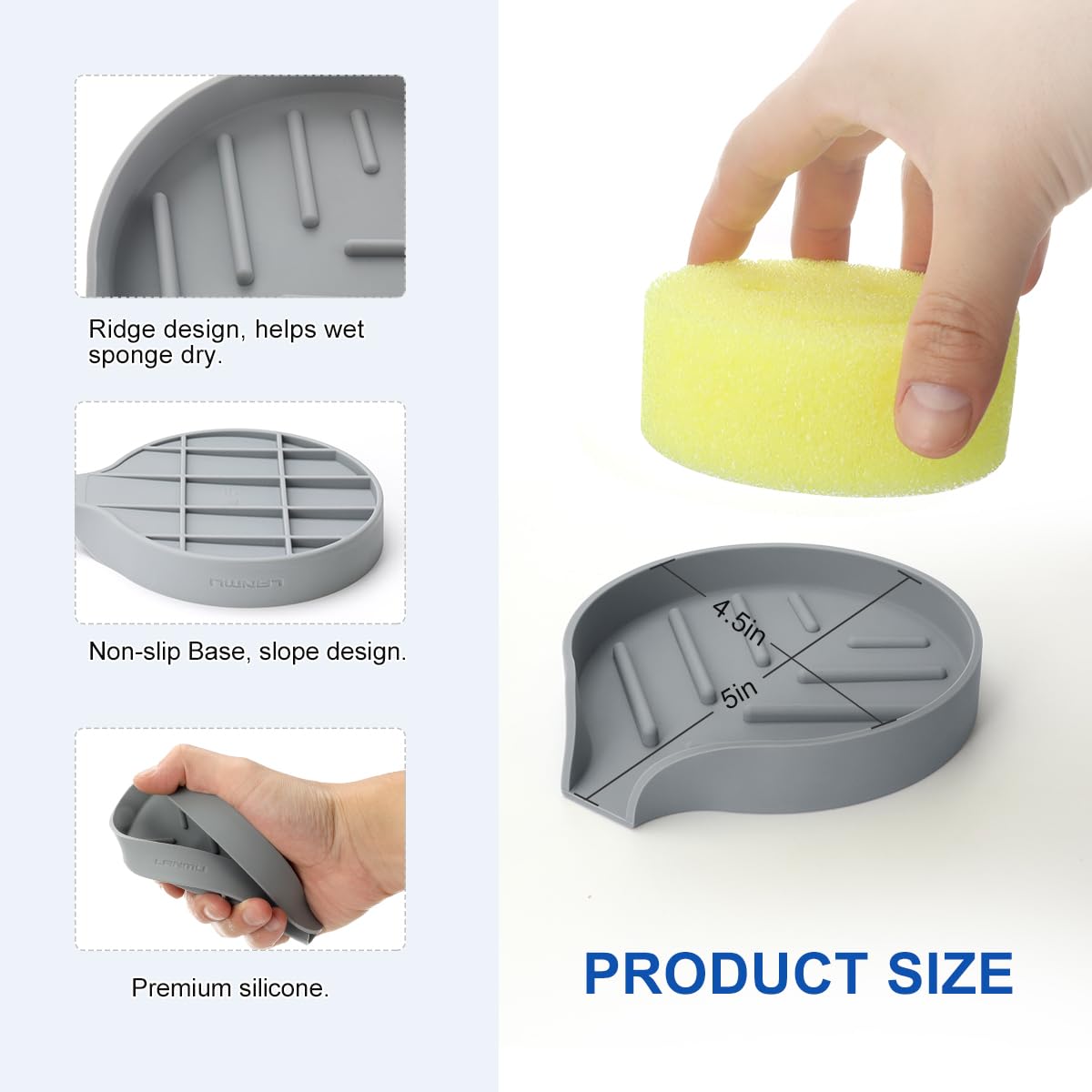 Silicone Smiley Face Sponge Holder for Kitchen Sink (2.8219 Ounce)