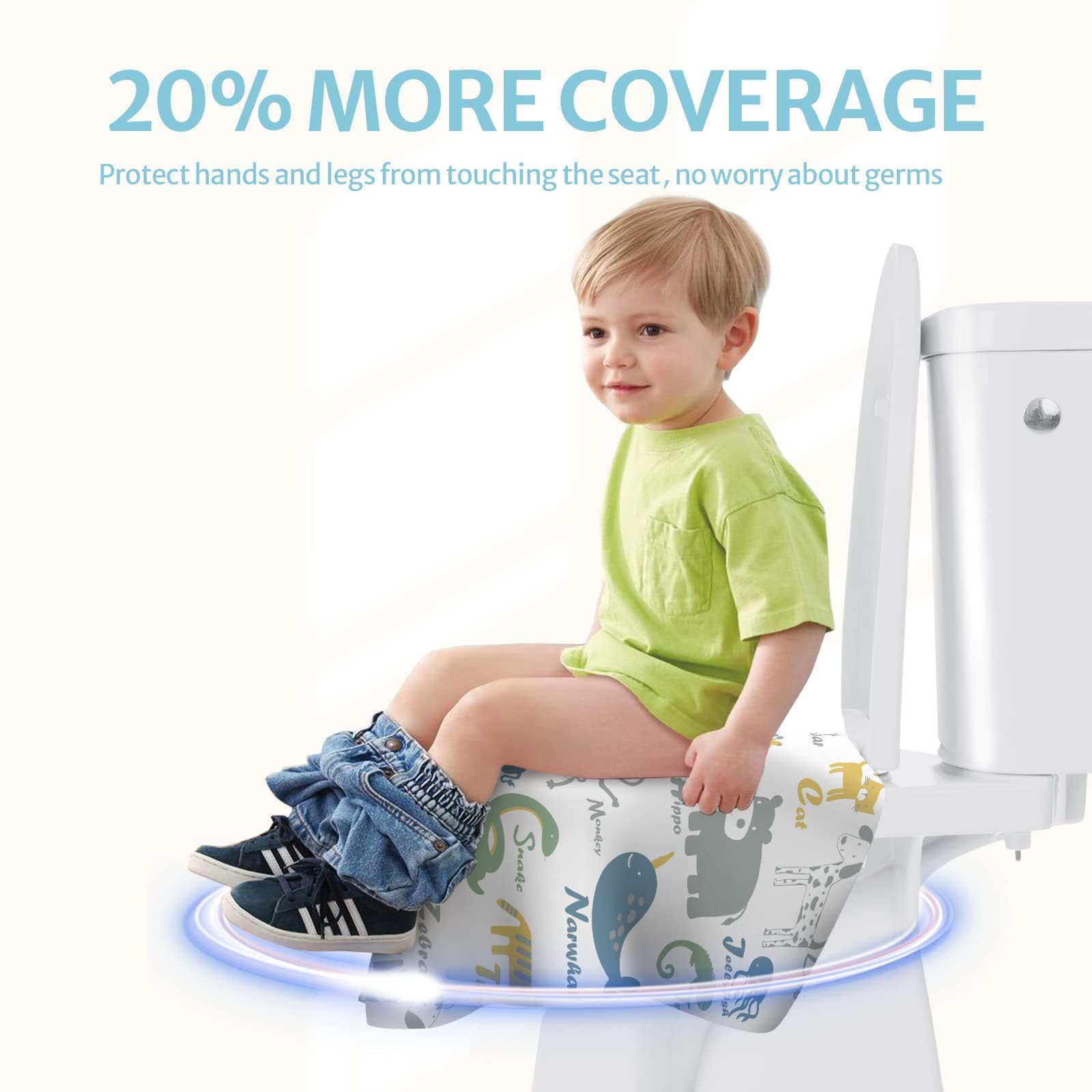 20 Pcs Toilet Seat Covers Disposable for Toddlers & Adults (20 Count)