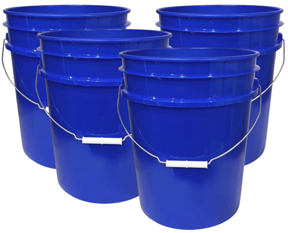 5 Gallon Premium HPDE Plastic Bucket (4 Count)