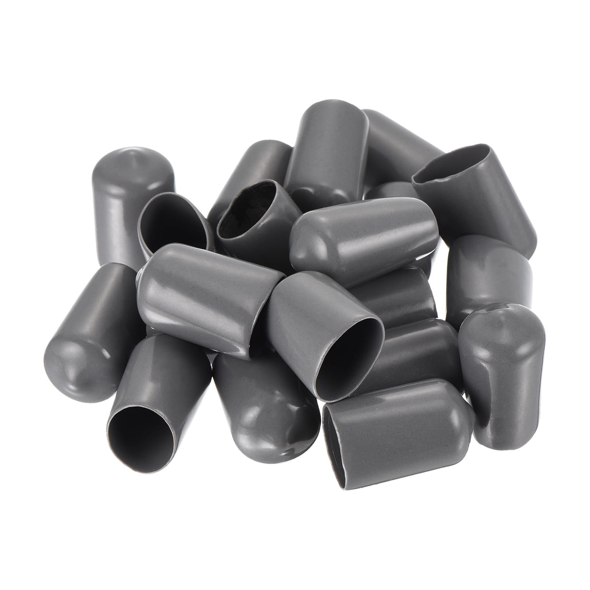 20pcs Rubber End Caps 13mm ID Vinyl PVC Round Tube Bolt Cap Cover Screw Thread Protectors Dark Grey