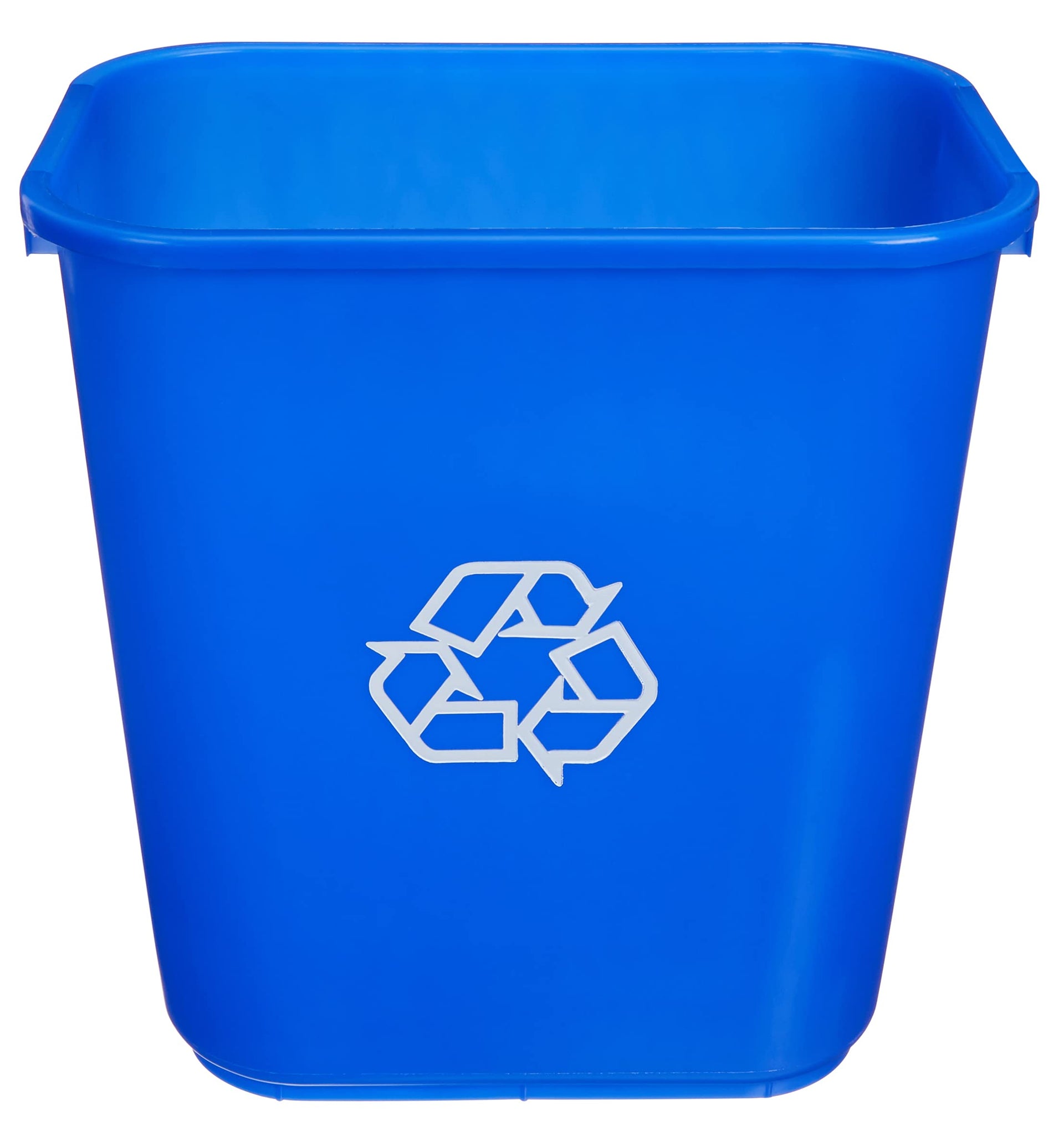 Rectangular Commercial Office Recycling Wastebasket with Recycle Logo (2 Count)