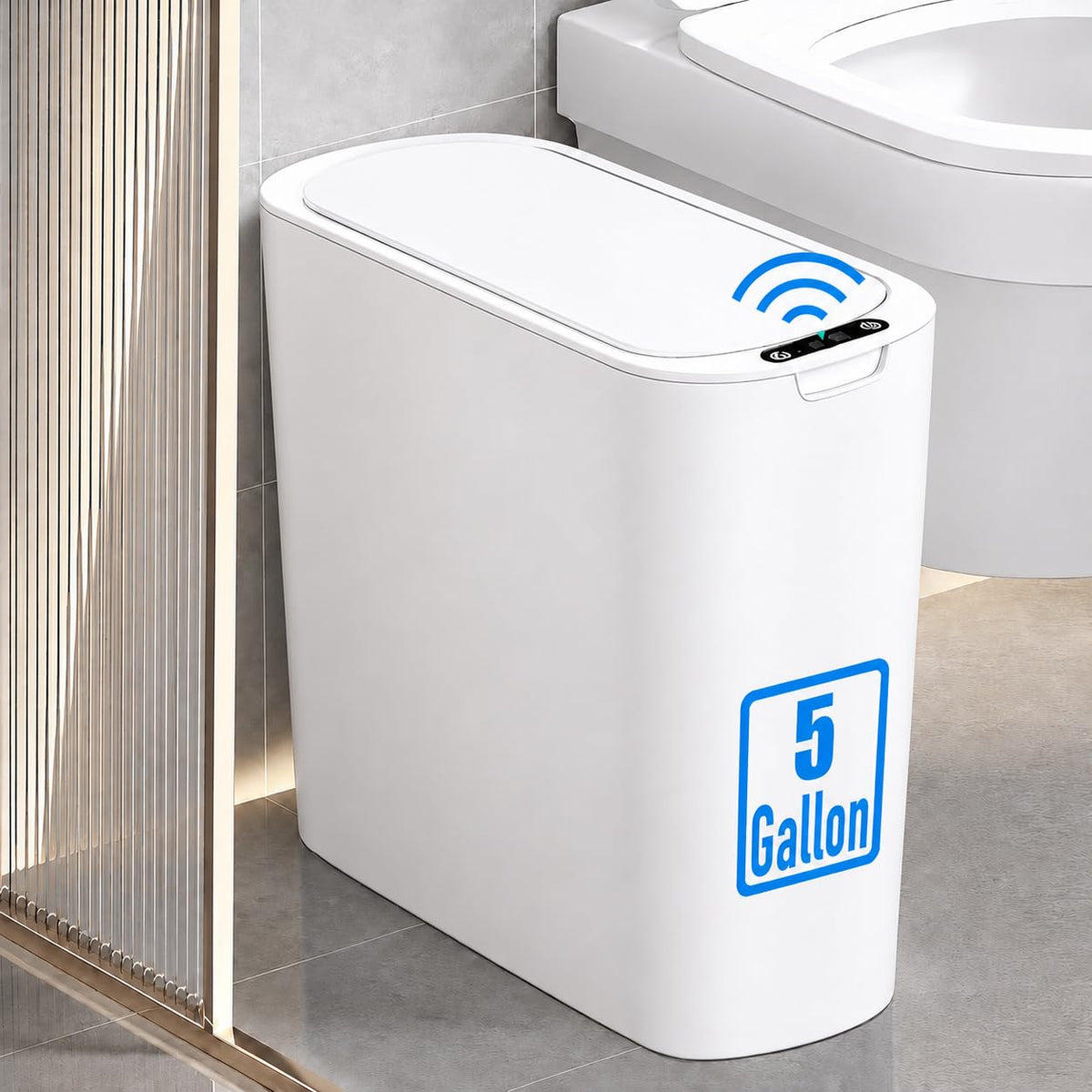 5 Gallon Automatic Bathroom Trash Can with Lid