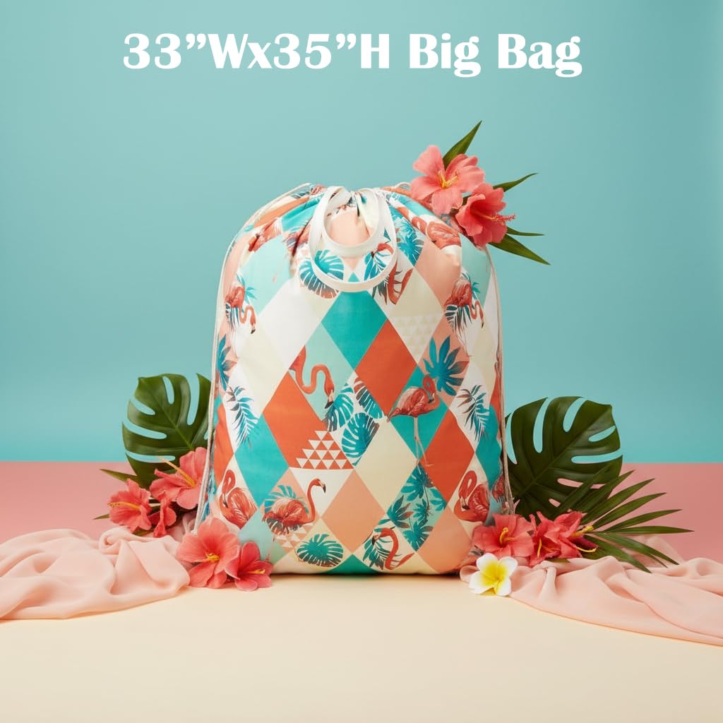 Canvas Laundry Bag with Handles & Drawstring