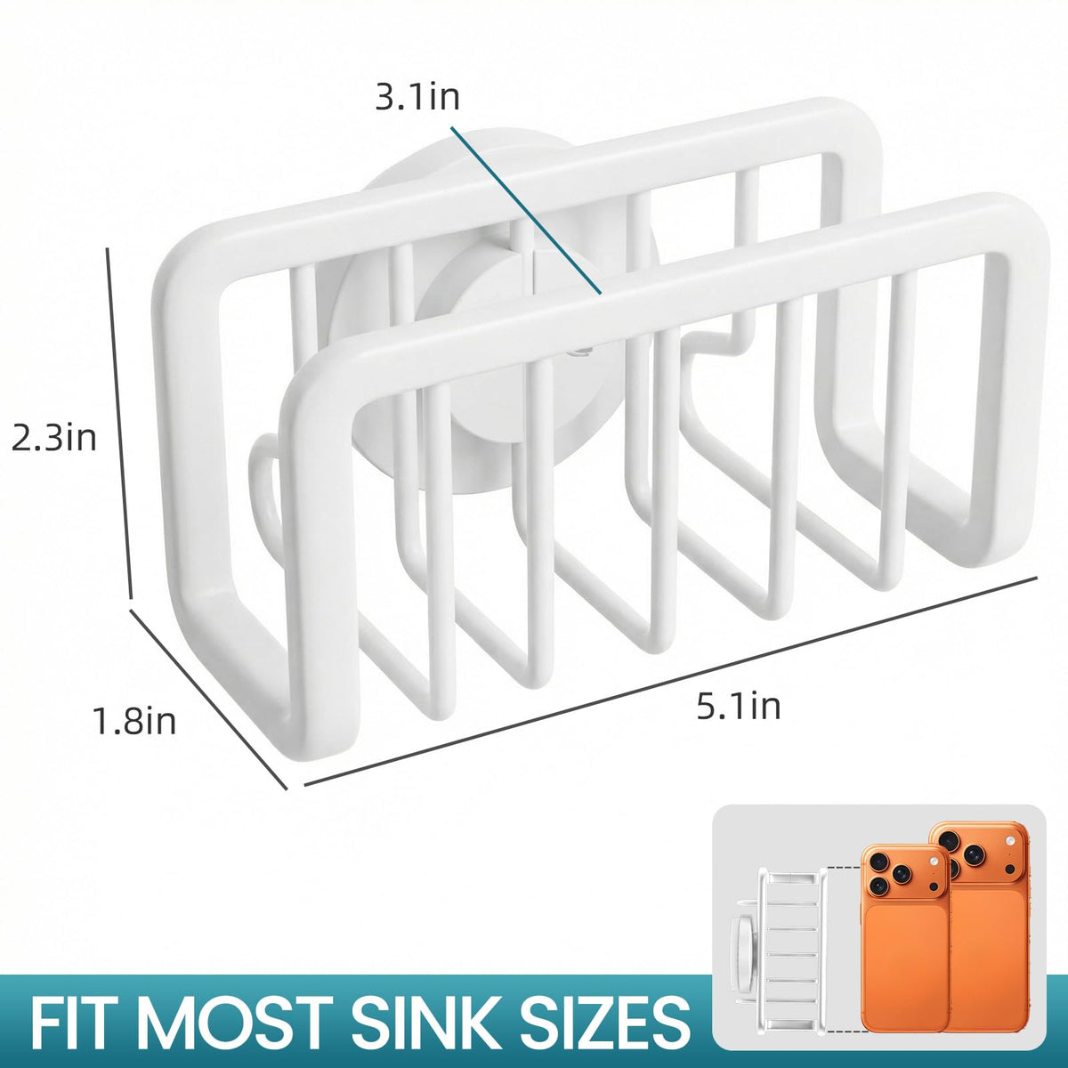 Rustproof Sponge Holder for Kitchen Sink with Suction Cup