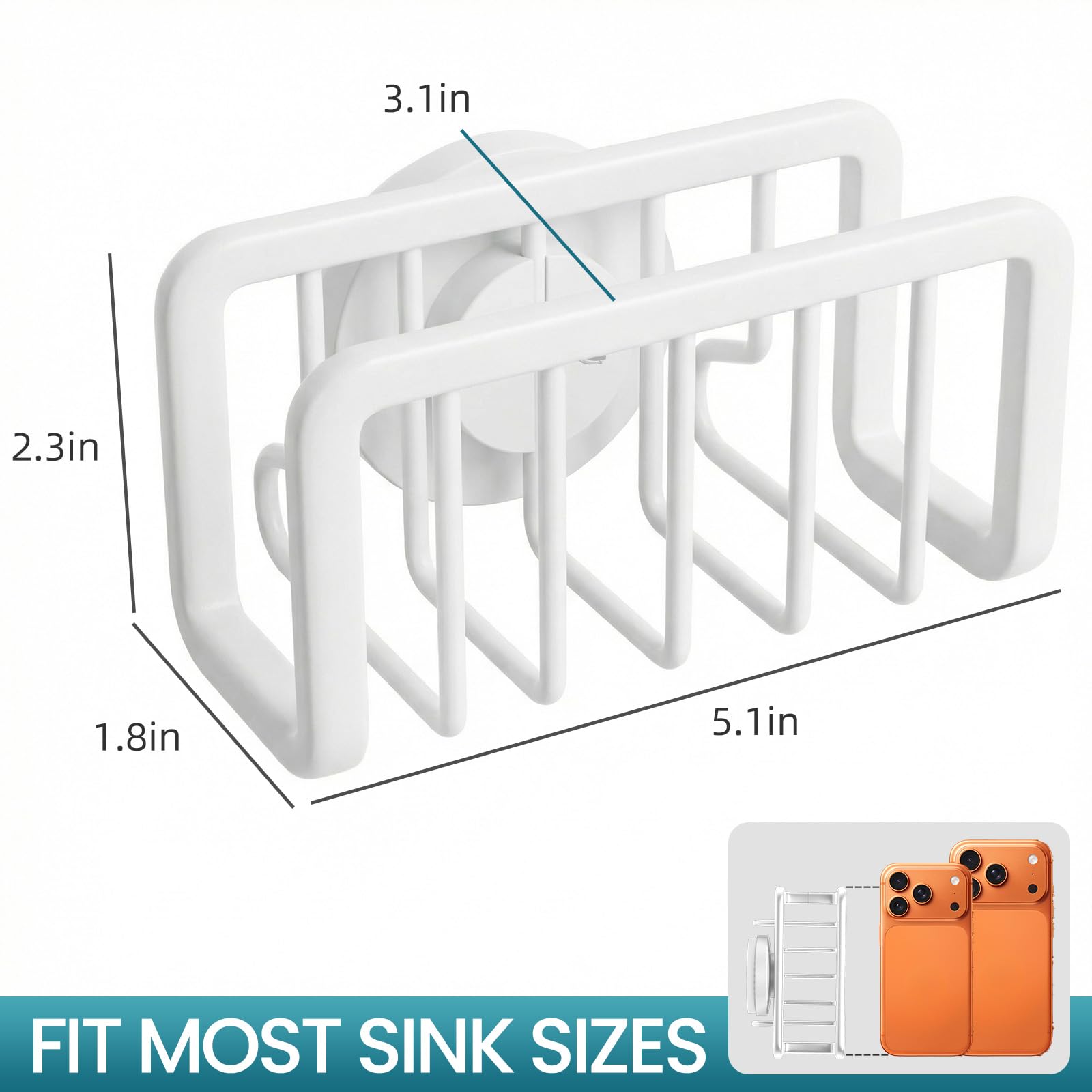 Rustproof Sponge Holder for Kitchen Sink with Suction Cup