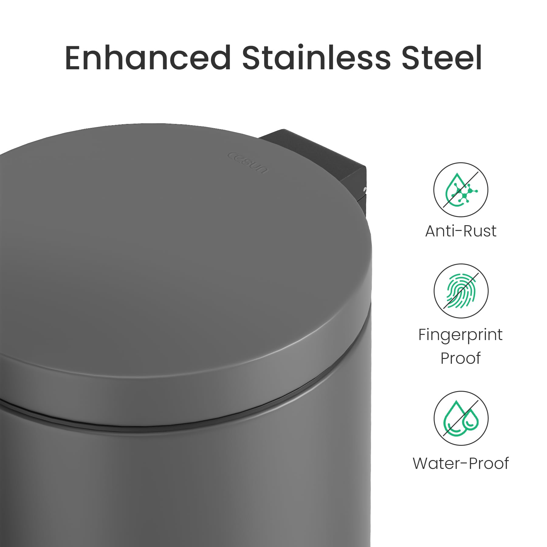 Small Round Bathroom Trash Can with Lid Soft Close