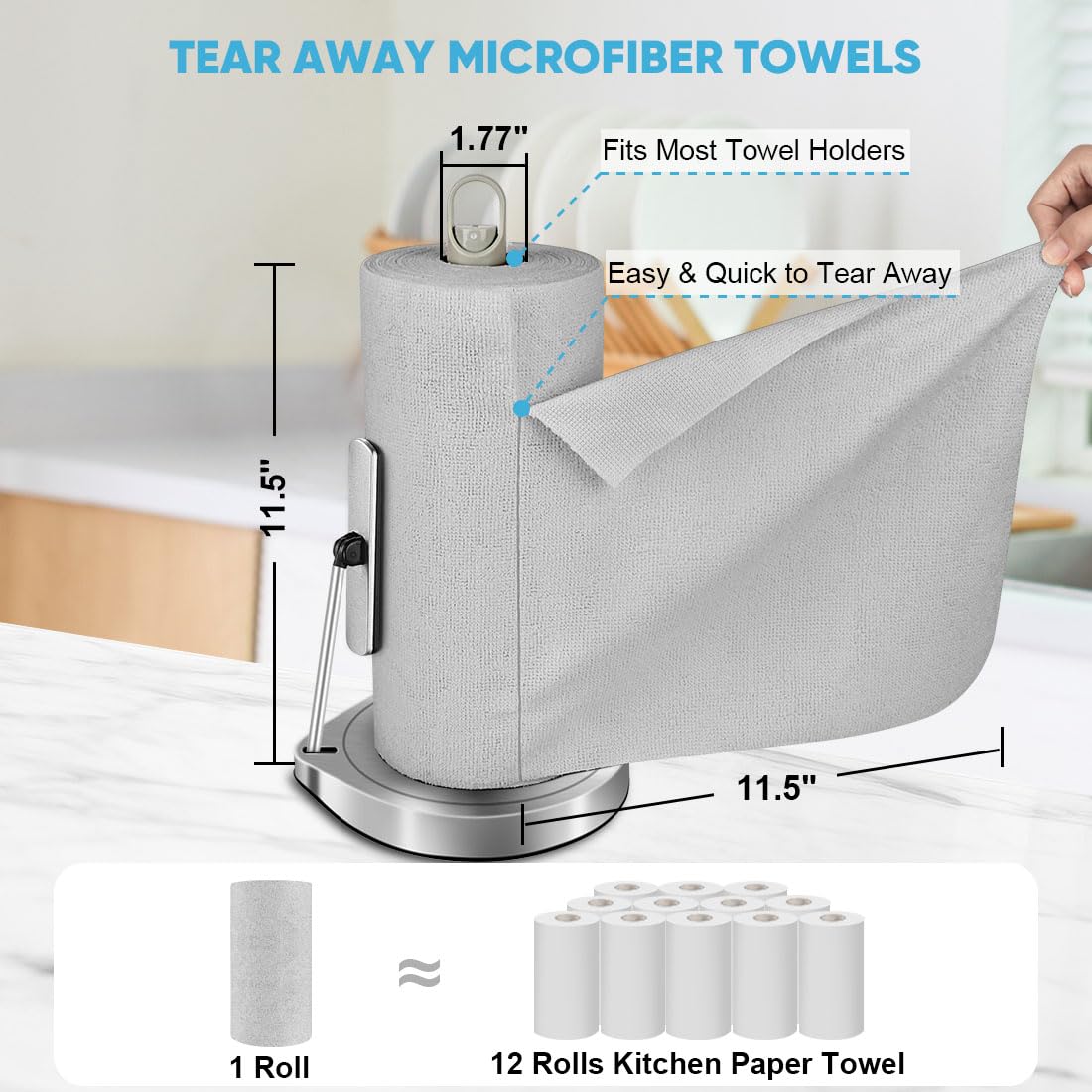 Microfiber Cleaning Cloth Roll (75 Count)