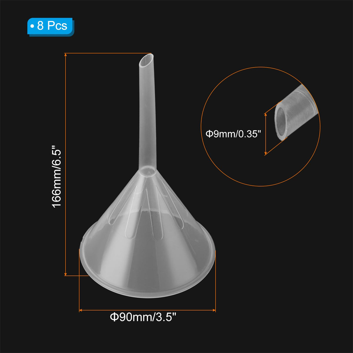 3.5 Inch Clear Plastic Funnel