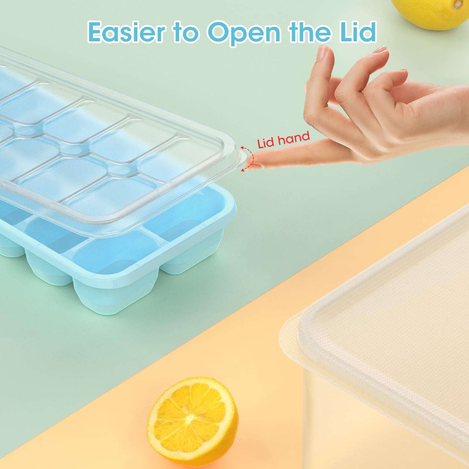 Ice Cube Tray with Lid and Bin (4 Count)