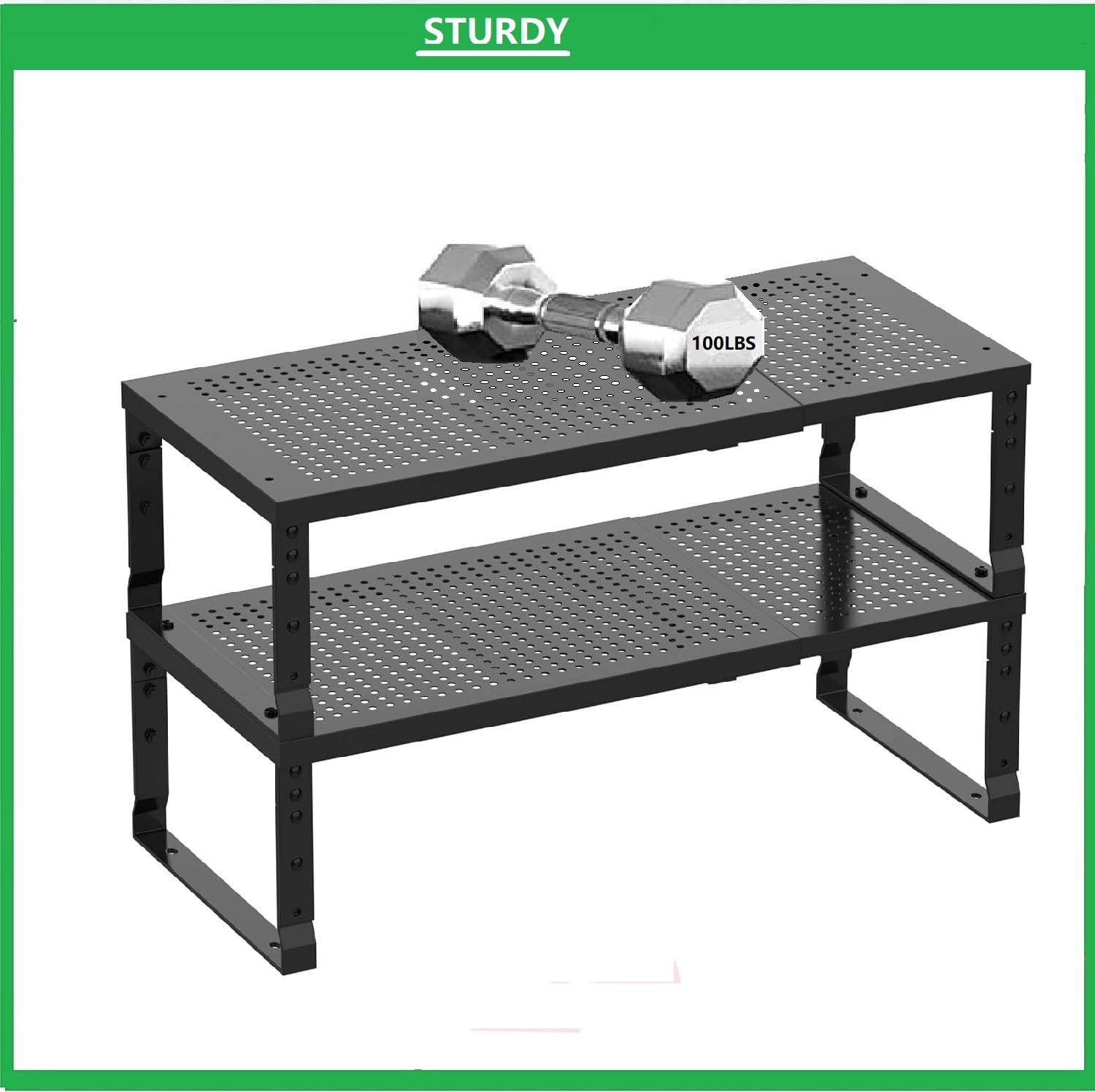Metal Stackable Expandable Storage Shelf