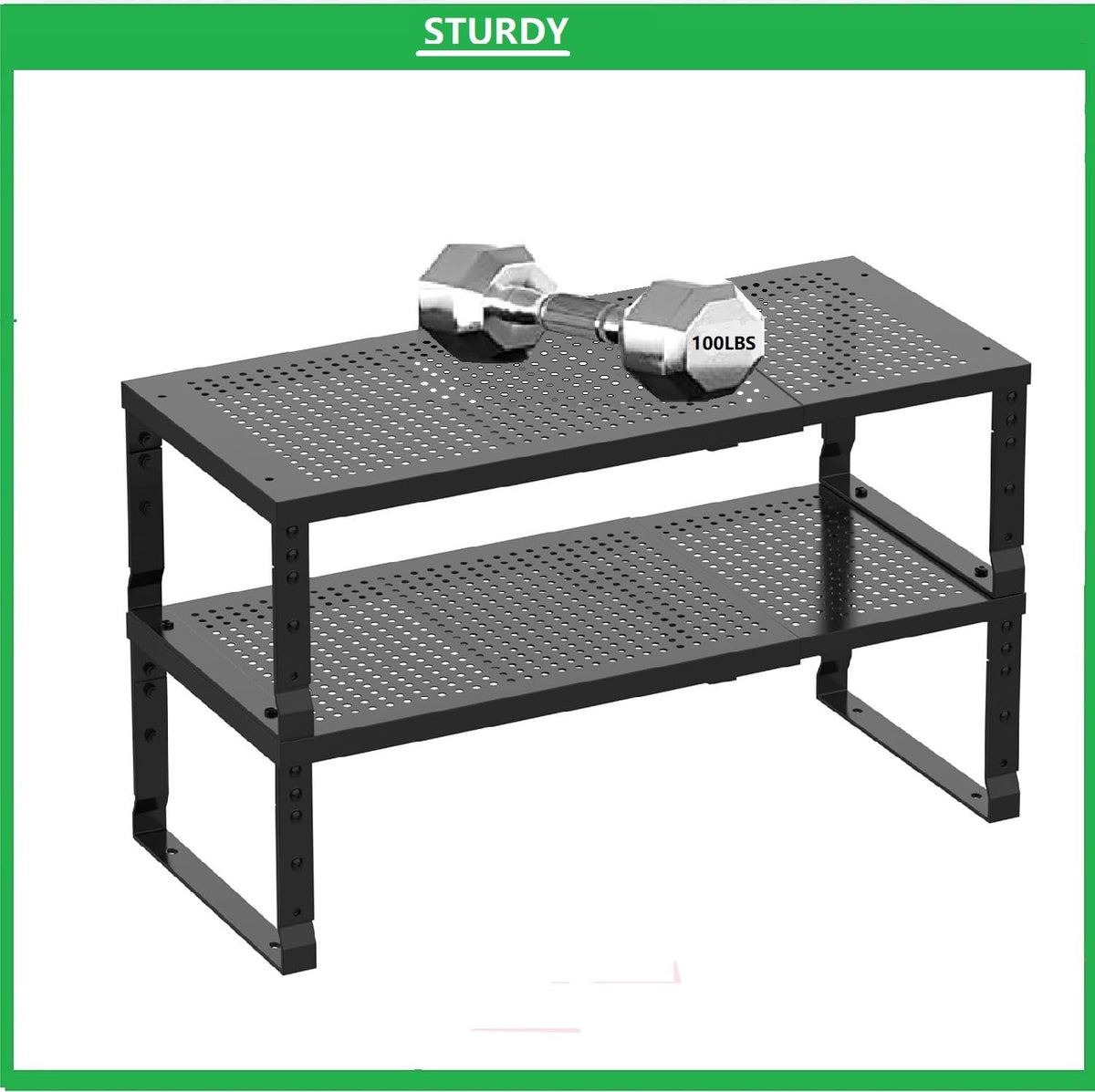 Metal Stackable Expandable Storage Shelf