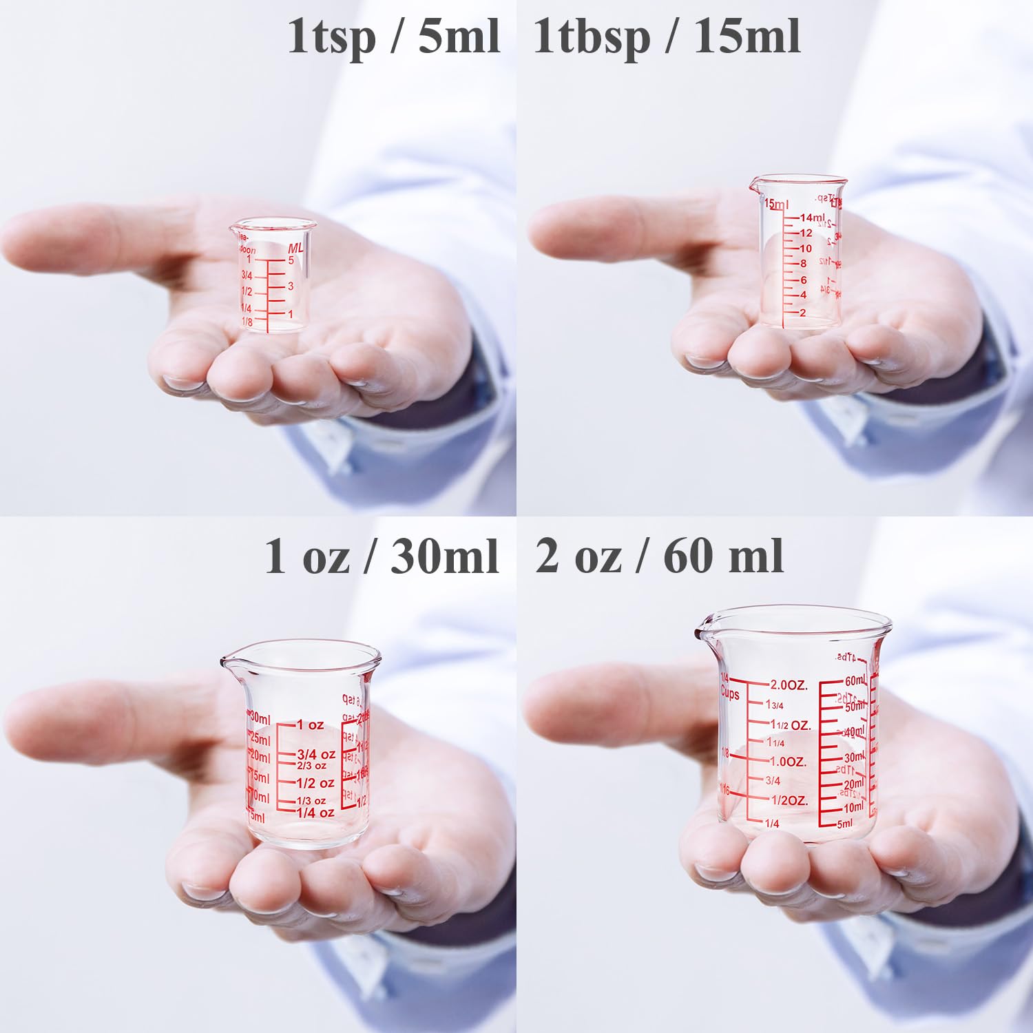 Ackers 4 Piece Glass Measuring Cup Set