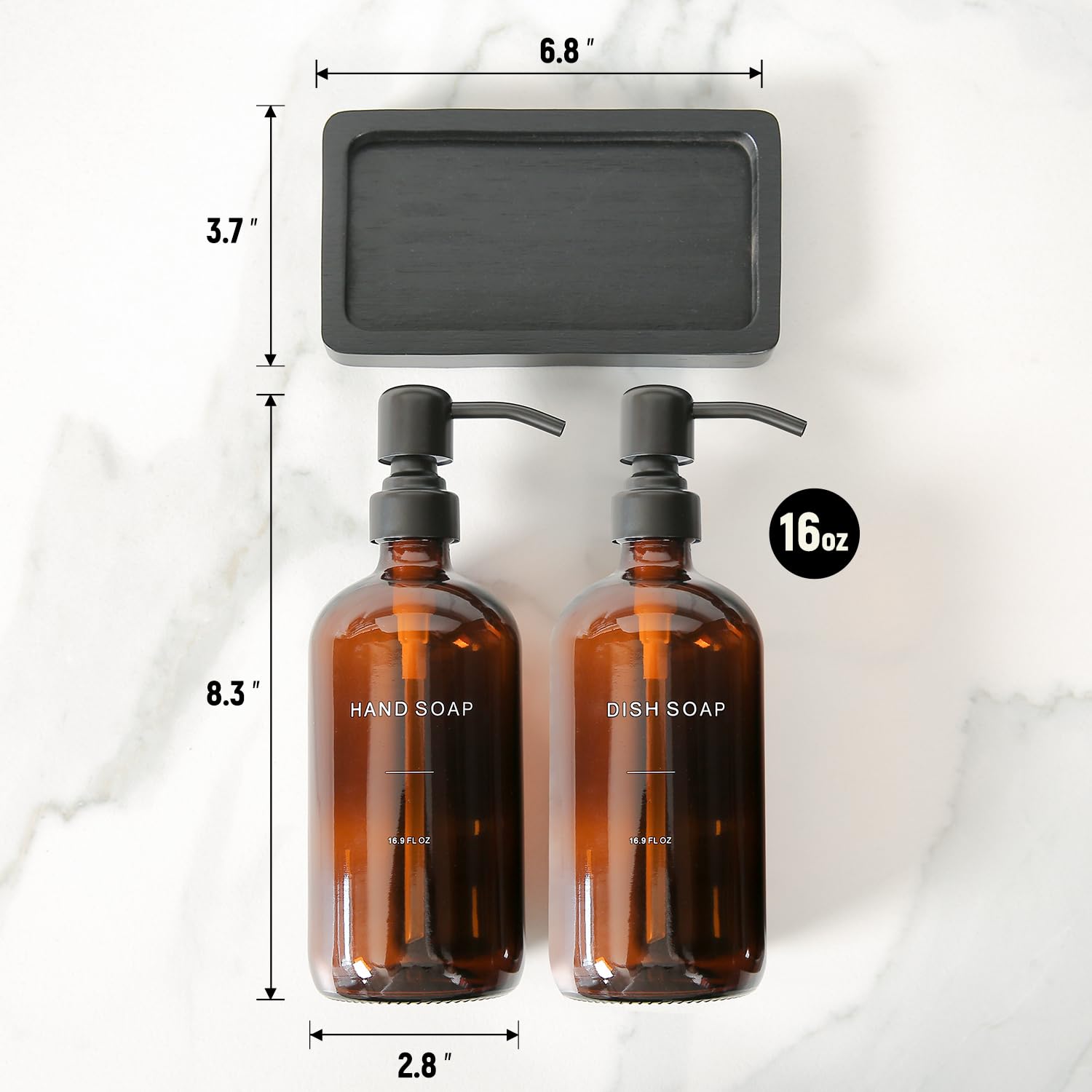 Amber Soap Dispenser Set (2 Count)