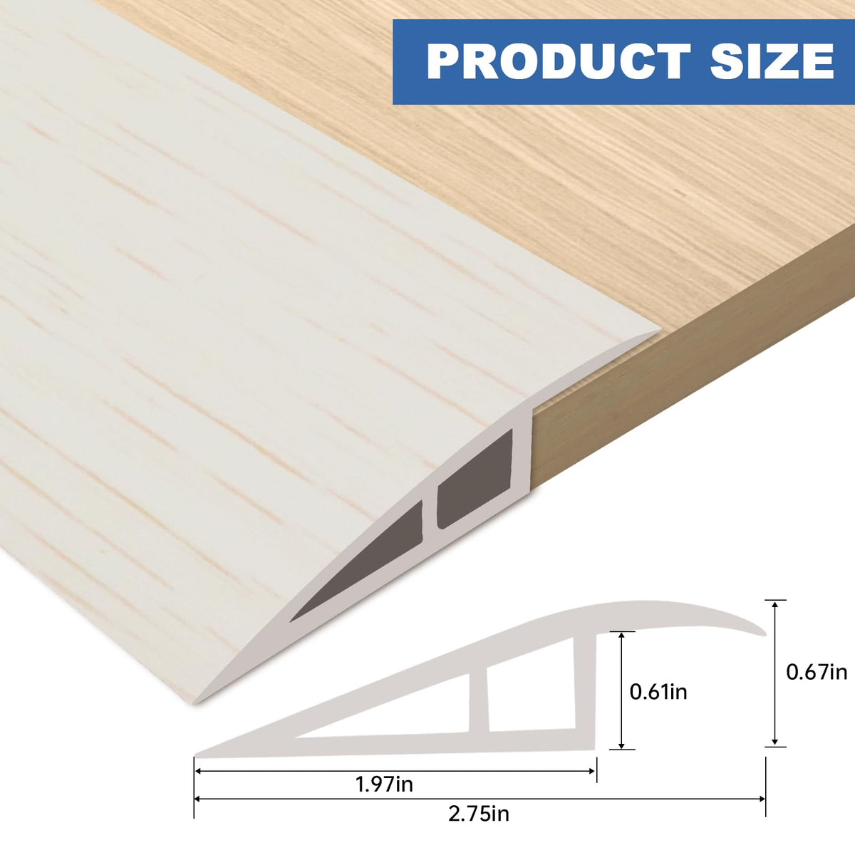 Vinyl Floor Transition Strip Self Adhesive Door Threshold Strip (3.3 Foot)