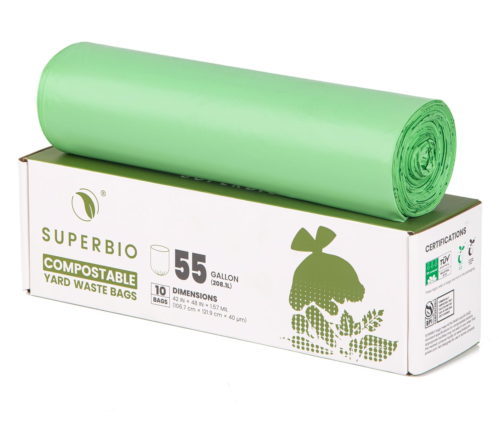 55 Gallon Compostable Yard Waste Bags (10 Count)