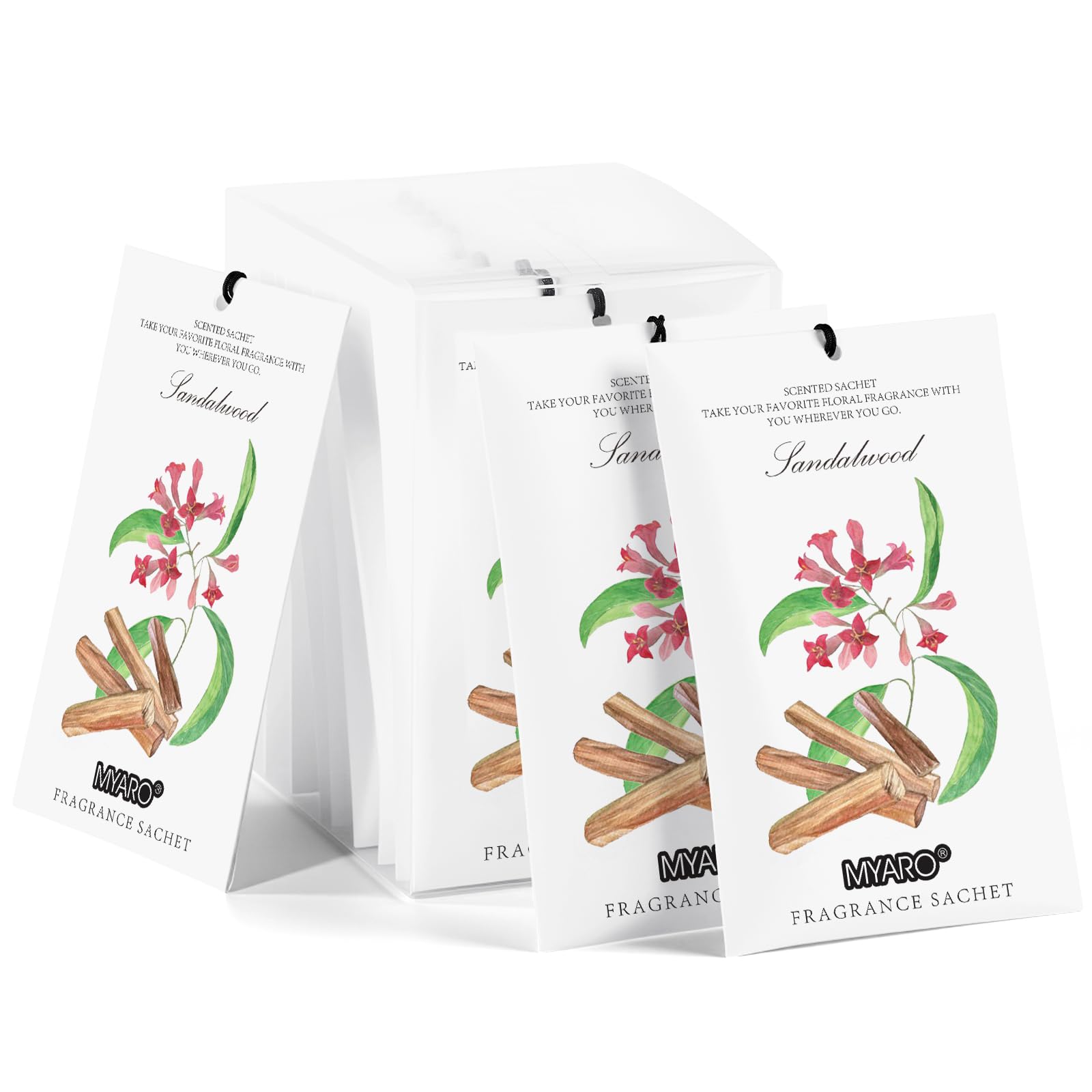12 Pack Sandalwood Scented Sachets (12 Count)